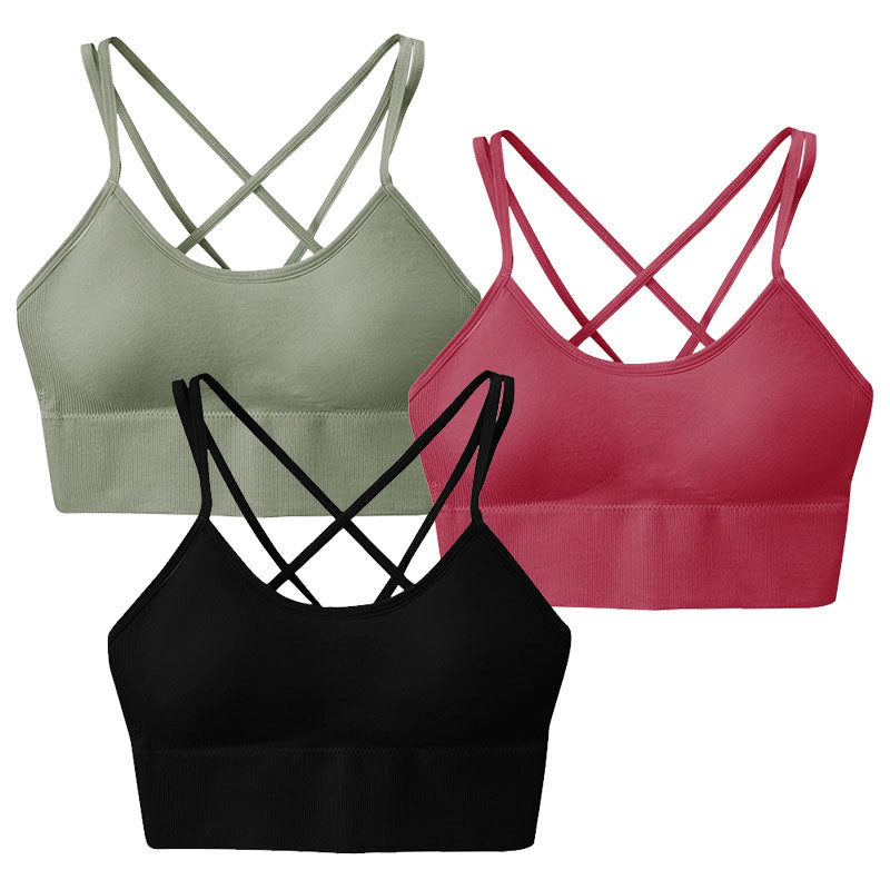 GBruno Padded Cross-Back Sports Bras 3-Pack