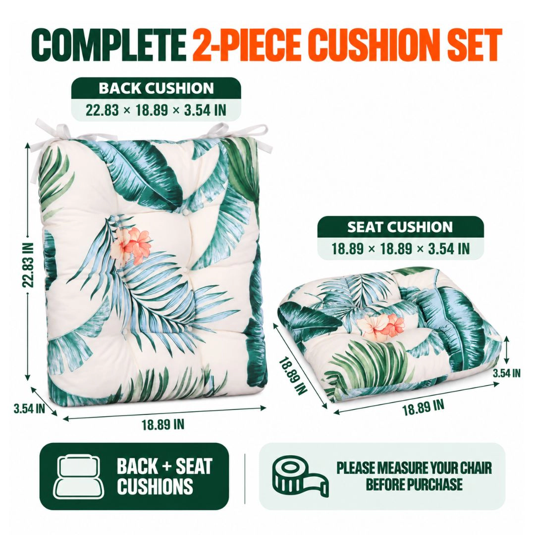 2-Piece Rocking Chair Cushion Set