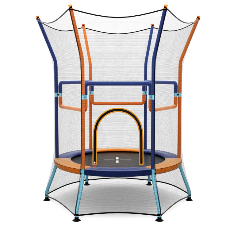 Hivvago Mini Trampoline for Kids with Safety Enclosure Net and Foam Handles