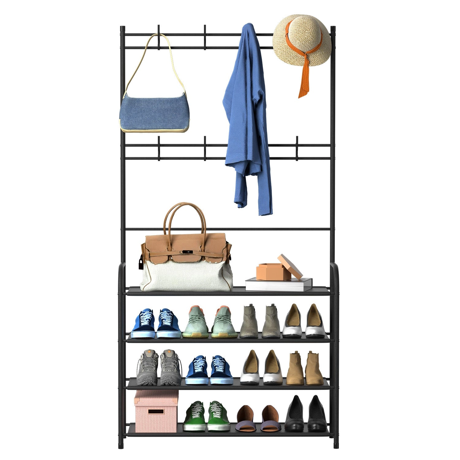 GBruno 5-Tier Entryway Coat Rack With Shoe Storage