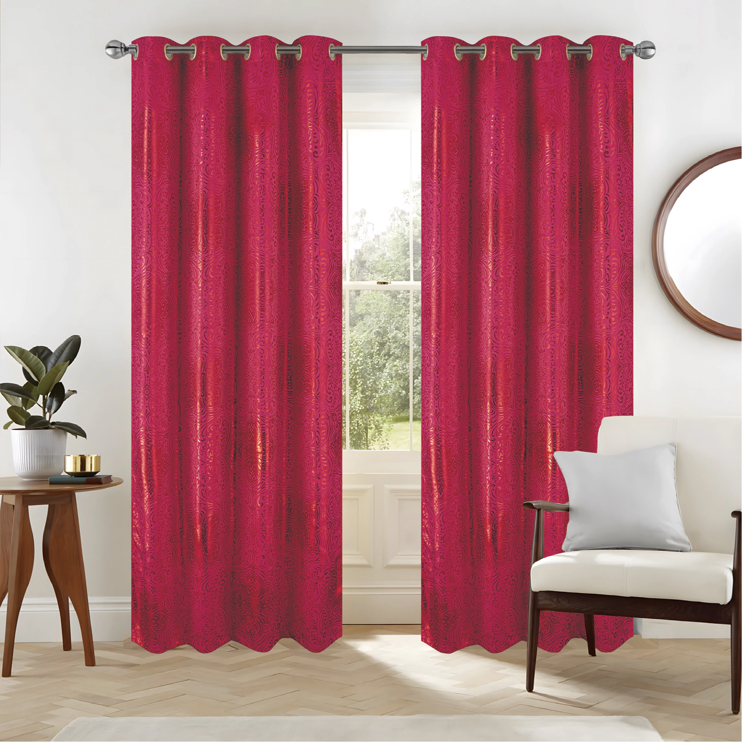 RT Designers Collection Nancy Faux Silk Grommet Curtain Panel 54" x 84
