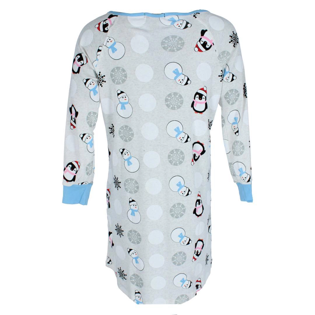 Not a Morning Person Women's Snowman Henley Long Sleeve Nightshirt