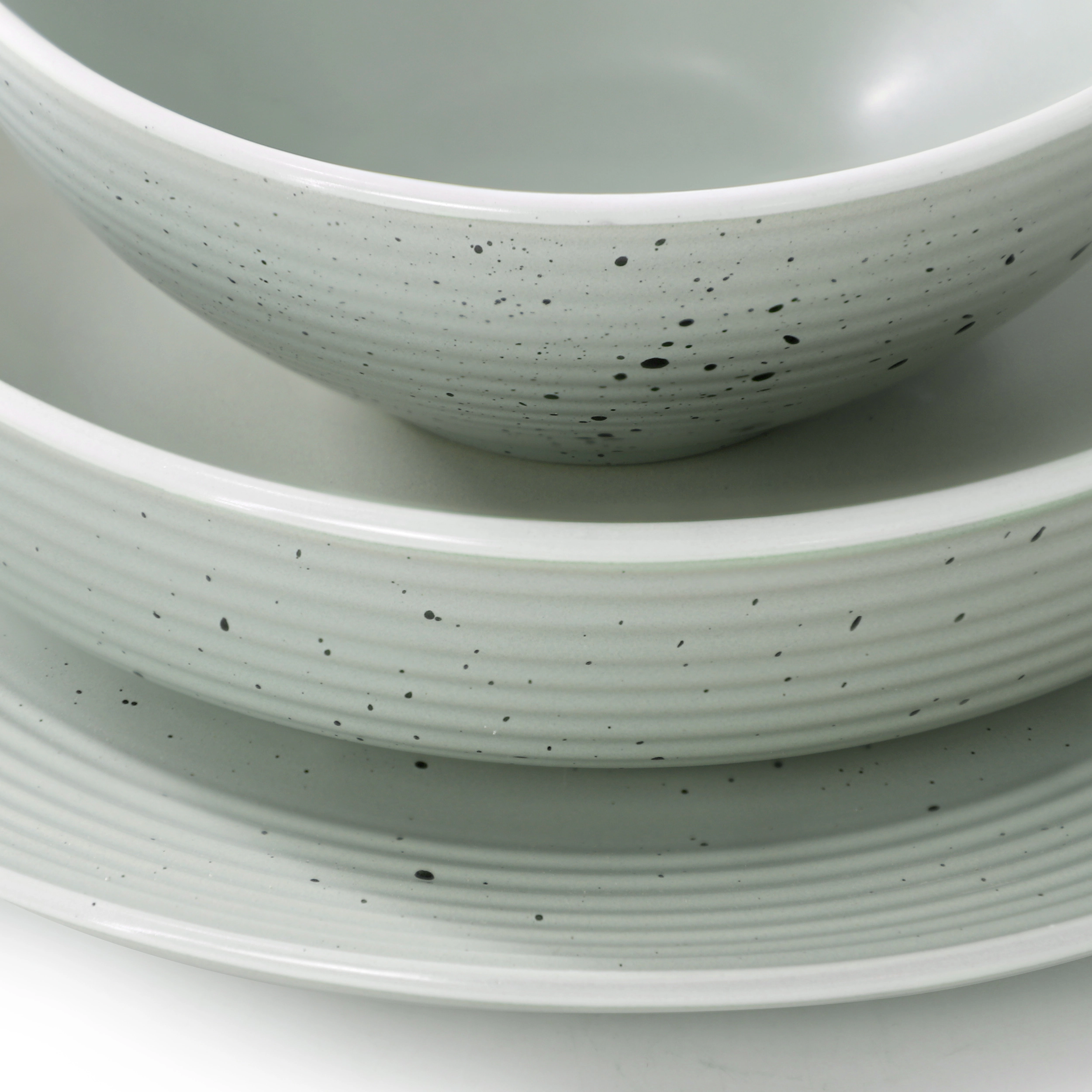 Elama Emilia 16 Piece Double Bowl Stoneware Dinnerware Set
