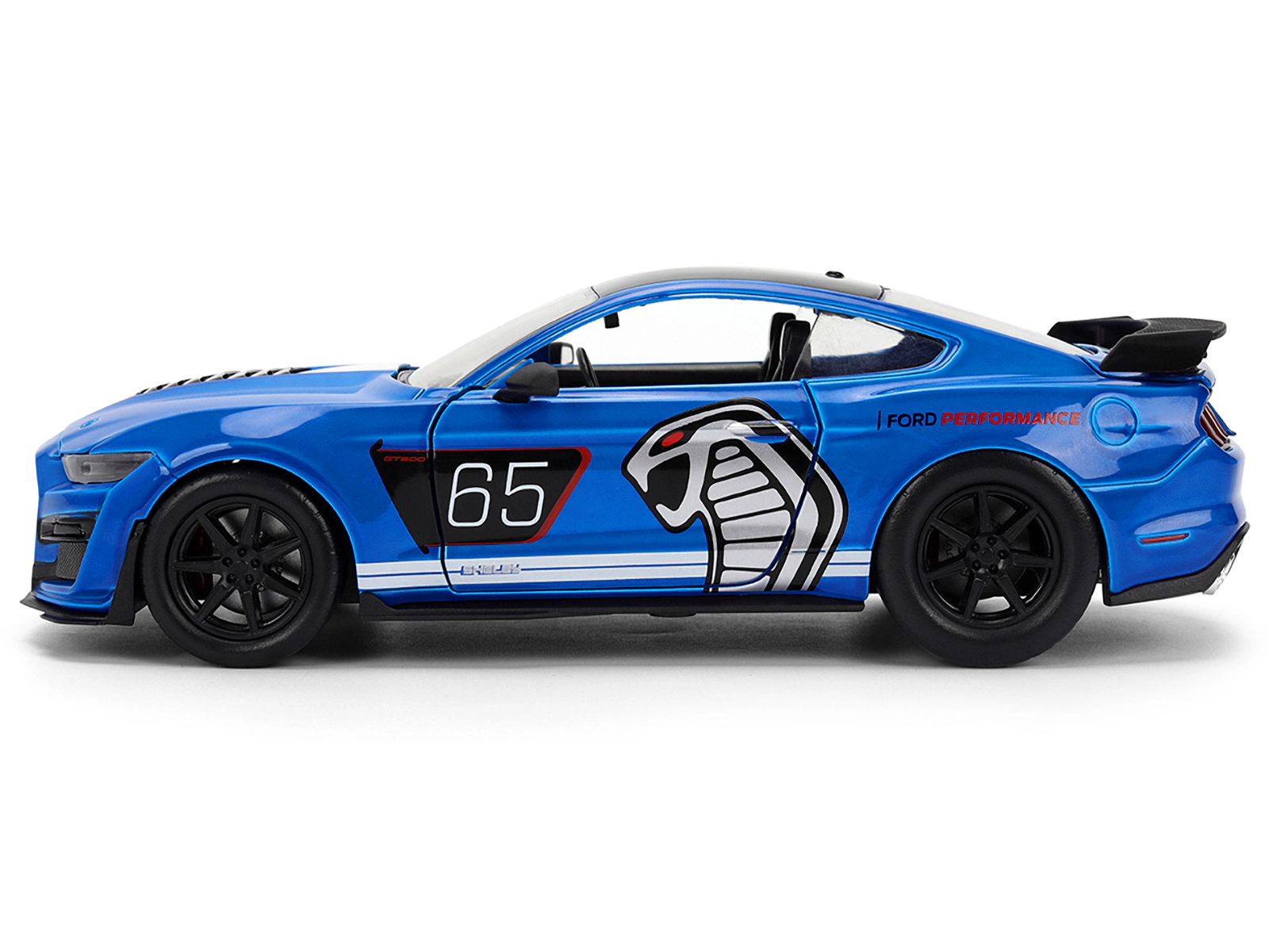 Jada 2020 Ford Mustang Shelby GT500 #65 "Ford Performance" Blue with Black Top and White Stripes "Bigtime