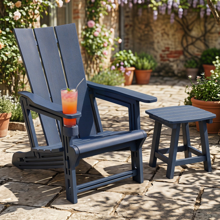 Hivvago Hdpe Outdoor Adirondack Chairs With Cup Holder