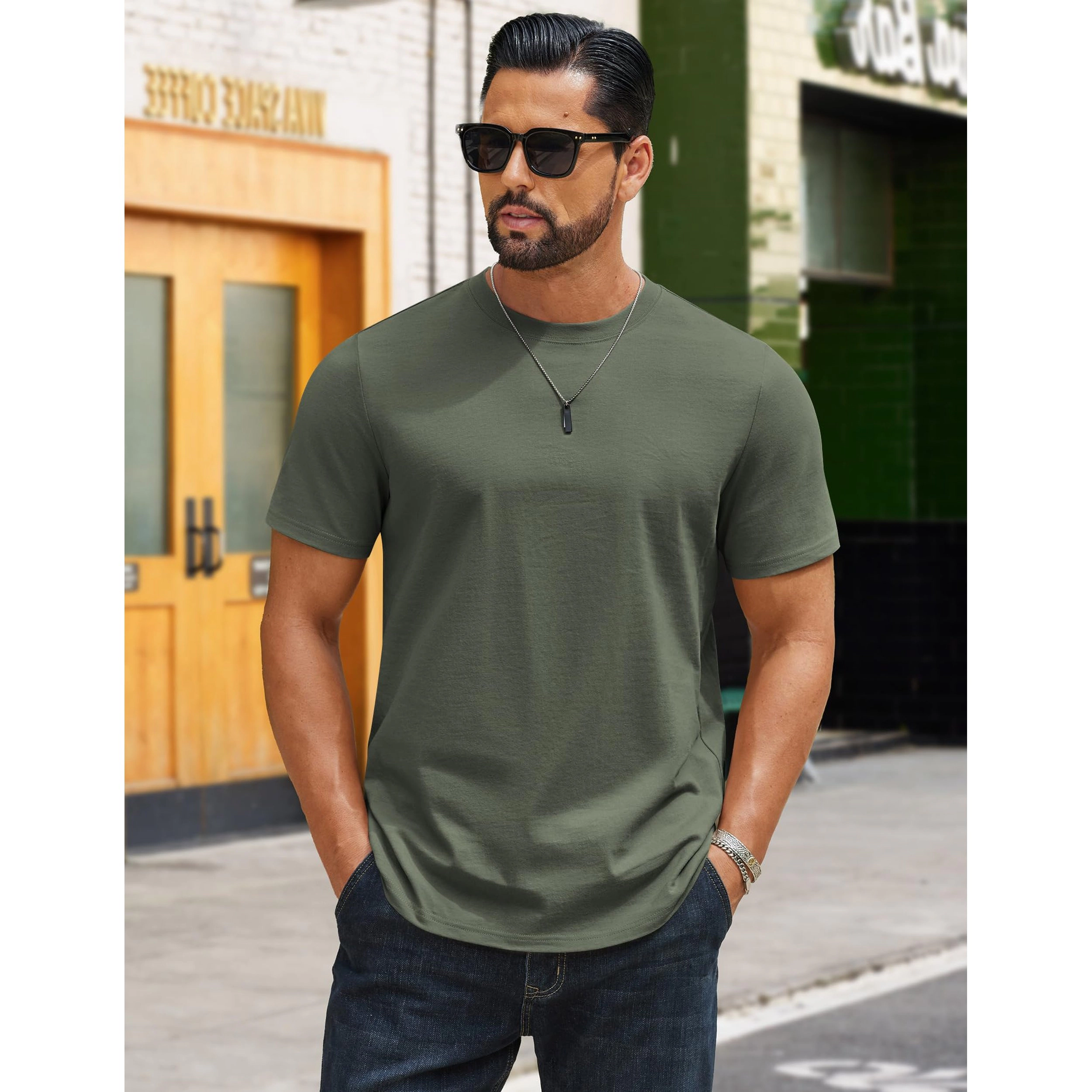COOFANDY Men's Regular Fit Crew Neck Short Sleeve Casual T-Shirt