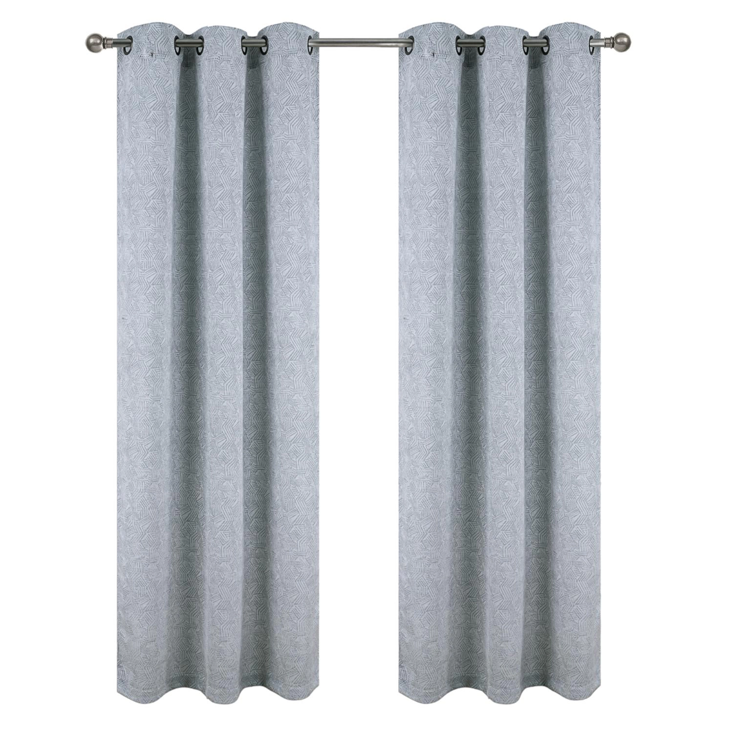 RT Designer Collection Wilton Jacquard Grommet Luxurious Modern Design Curtain Panel 54" x 84" Charcoal