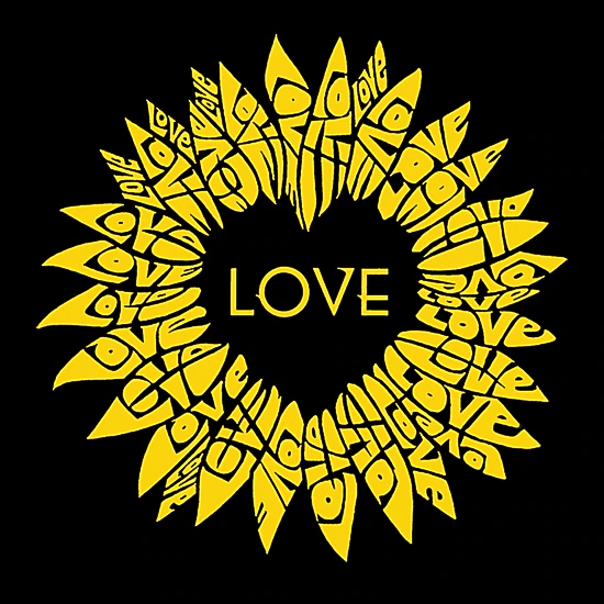 LA Pop Art Women's Premium Word Art Flowy Tank - Sunflower Love