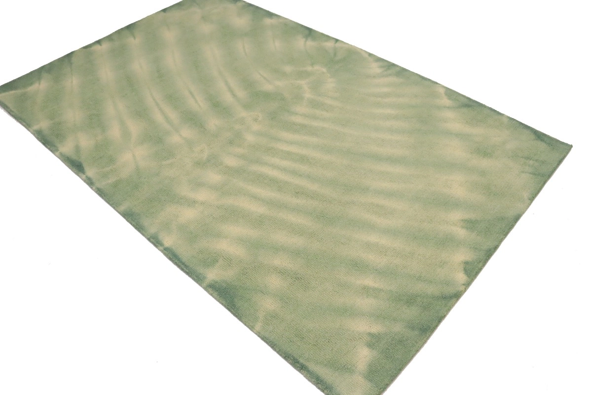 Magic Rugs 5'0 X 8'0 Contemporary Green Tie-Dye Hand-Tufted Wool Rug