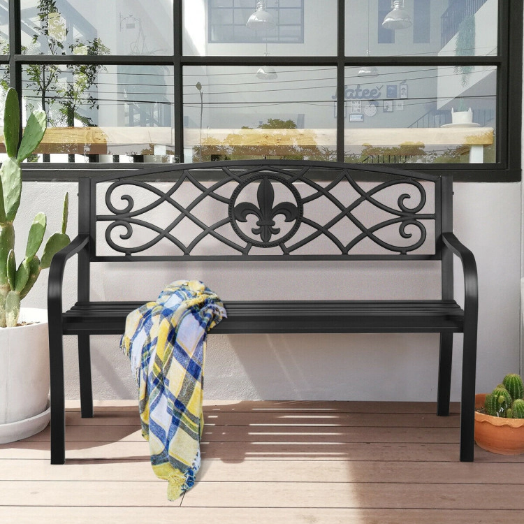 Hivvago Patio Heavy-Duty Metal Garden Bench