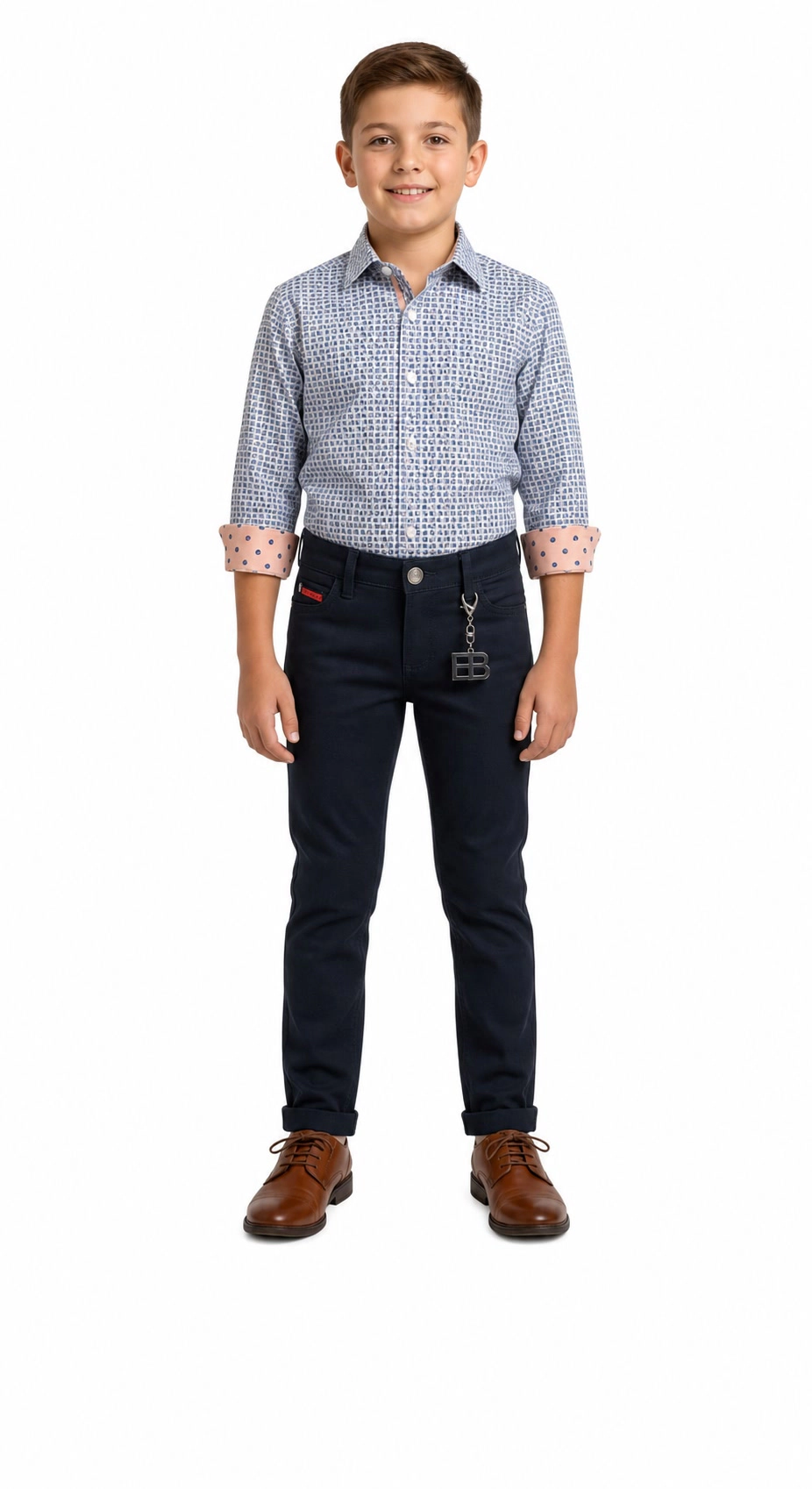 Elie Balleh Boys Slim Fit Printed Button-Down Shirt