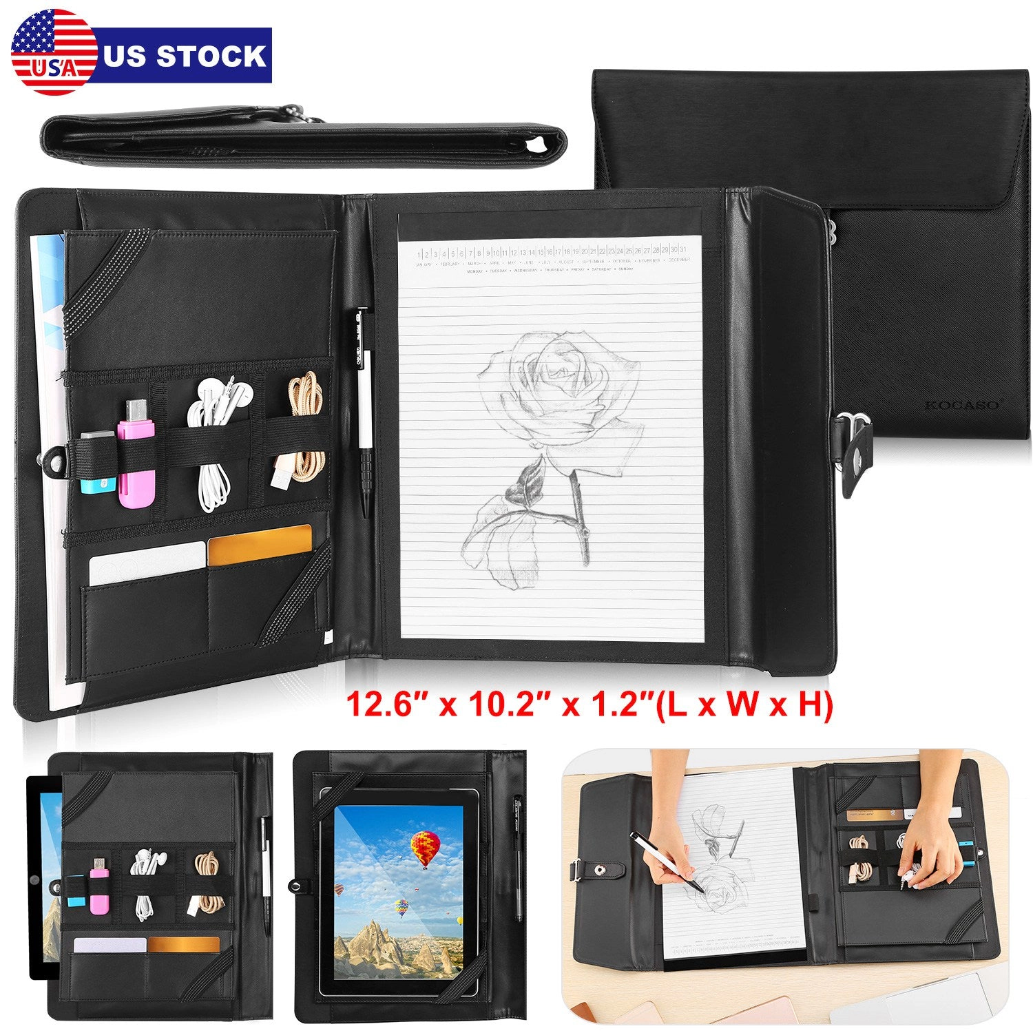GBruno PU Leather Padfolio Portfolio Organizer