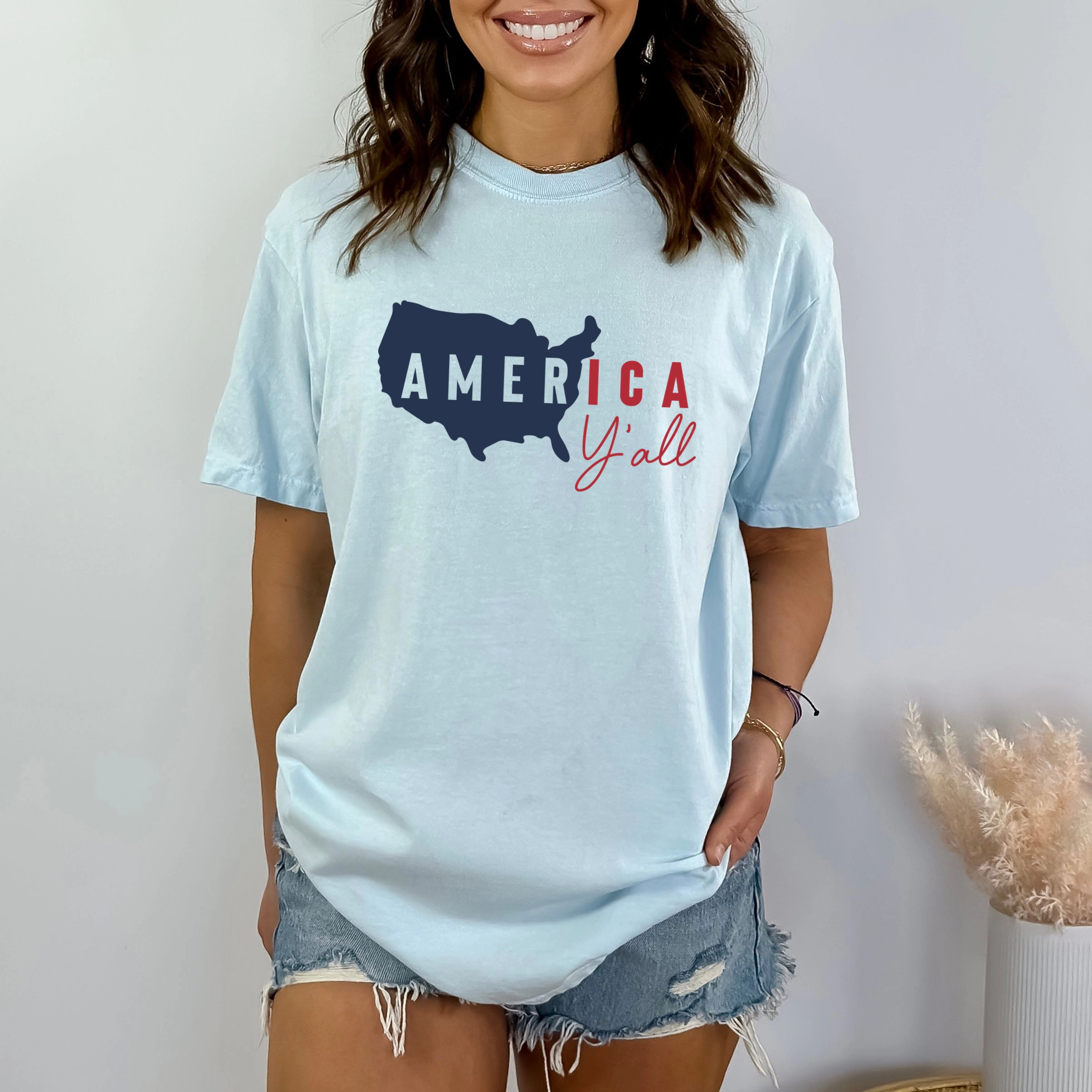 Simply Sage Market - America Ya'll Women's Garment Dyed Graphic T-Shirt