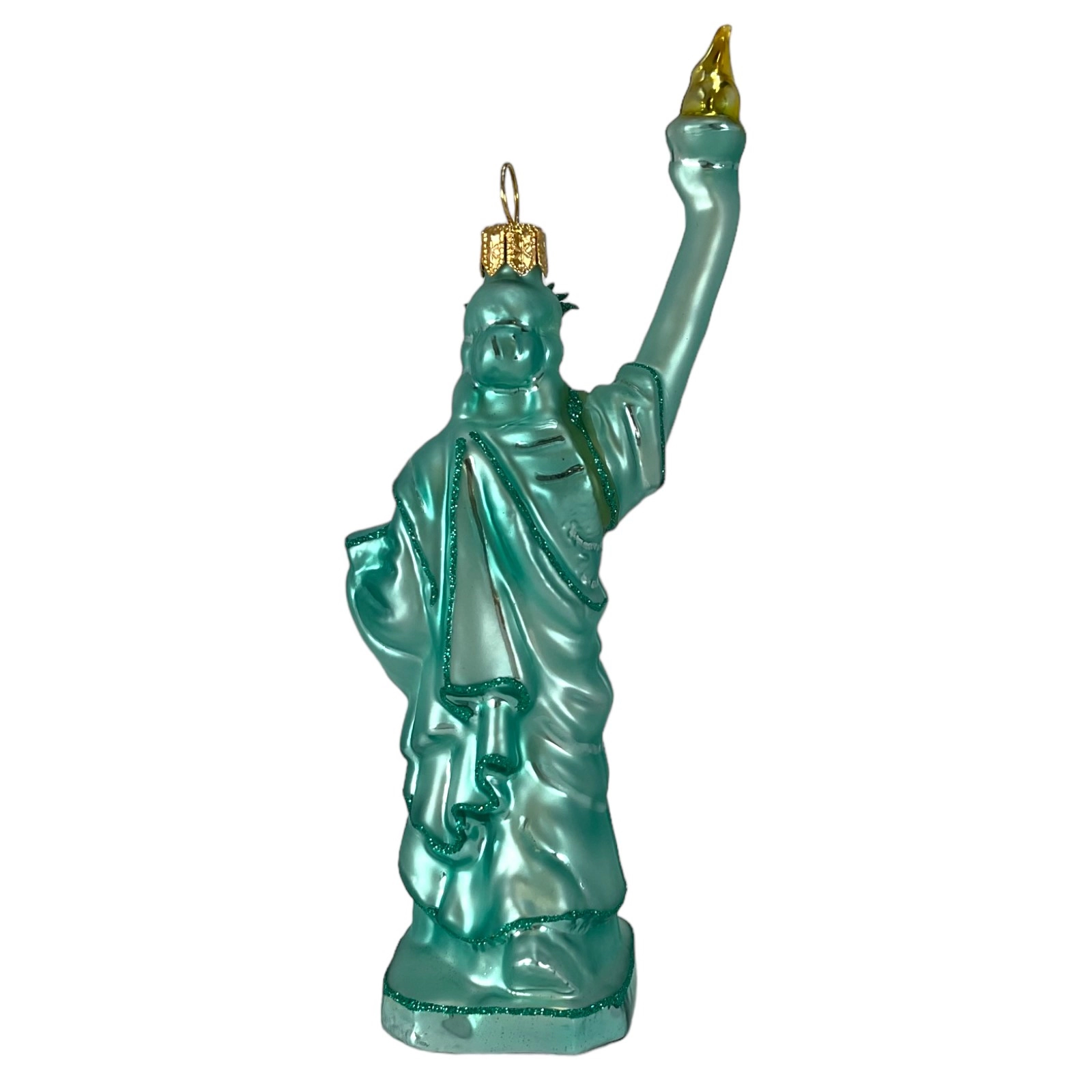 Pinnacle Peak Trading Company Statue of Liberty Polish Glass Christmas Tree Ornament New York America USA