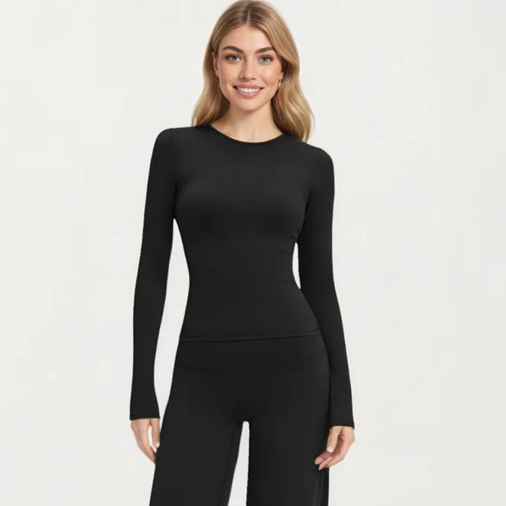 Anna-Kaci Women's Long Sleeve Fitted Active Workout Top Stretch Athletic Training Shirt for Yoga Running Fitness