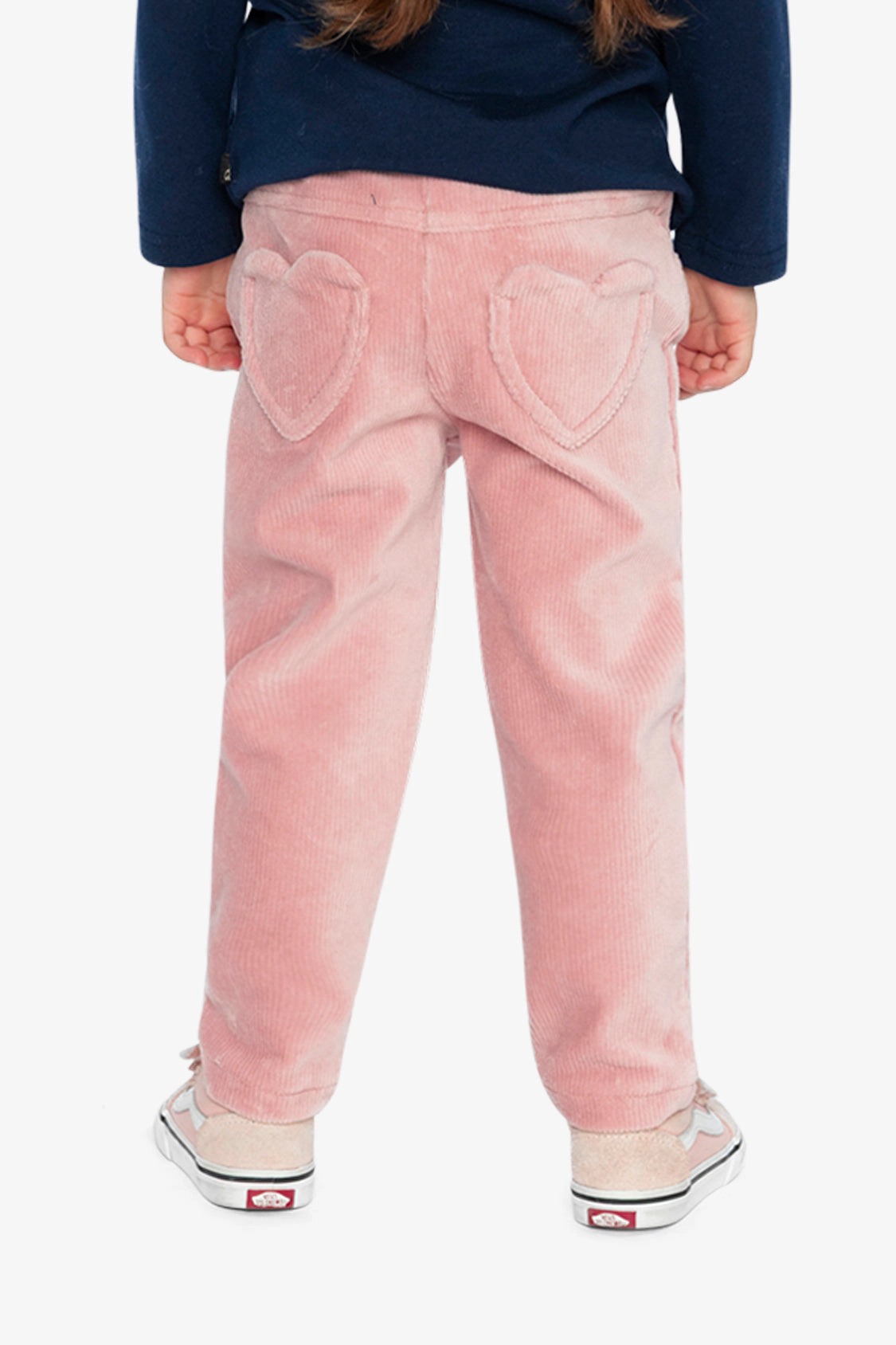 Deux par Girls Ribbed Stretch Velour Treggings with Heart Pockets