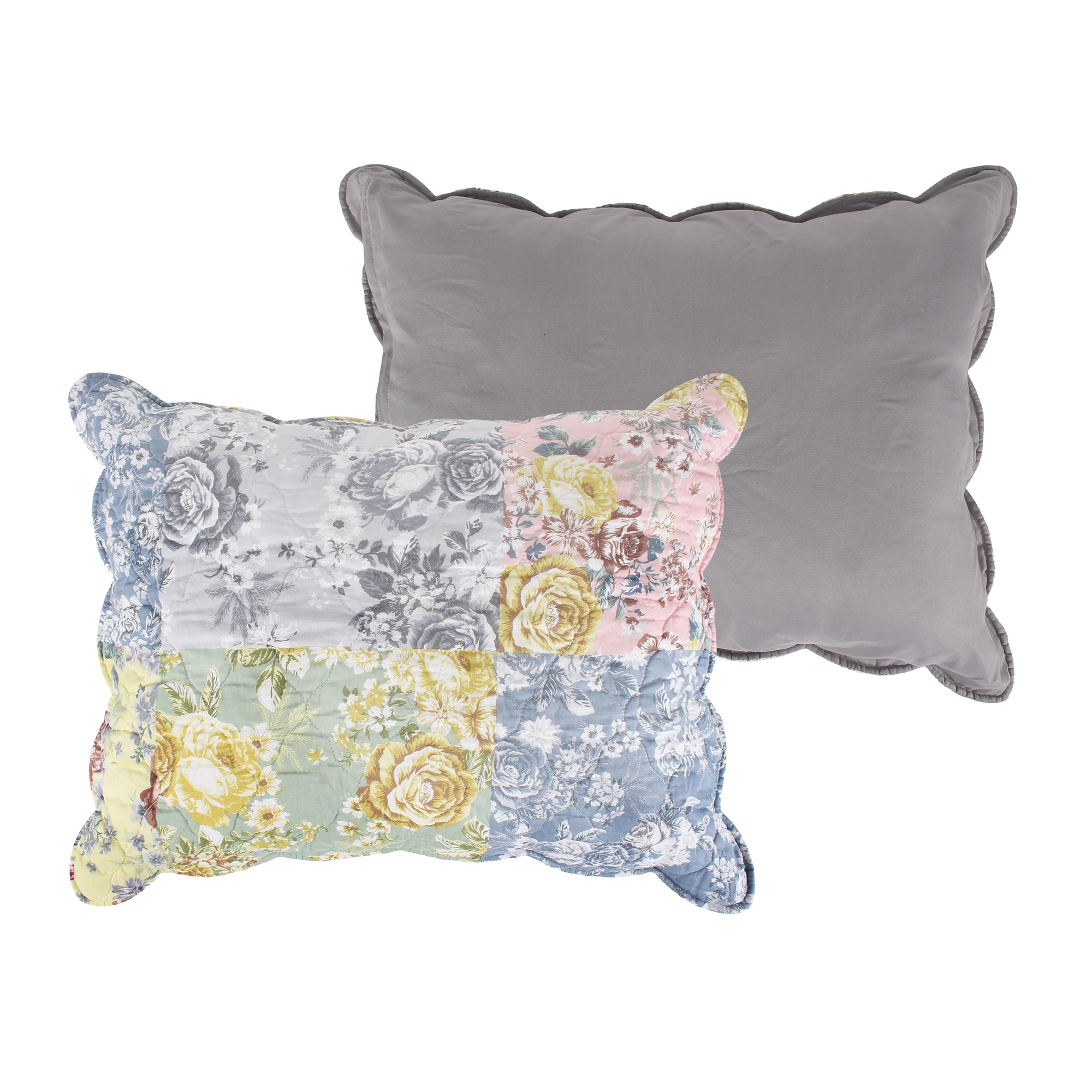 Greenland Home Emma Floral Patchwork Quilted Reversible Pillow Sham