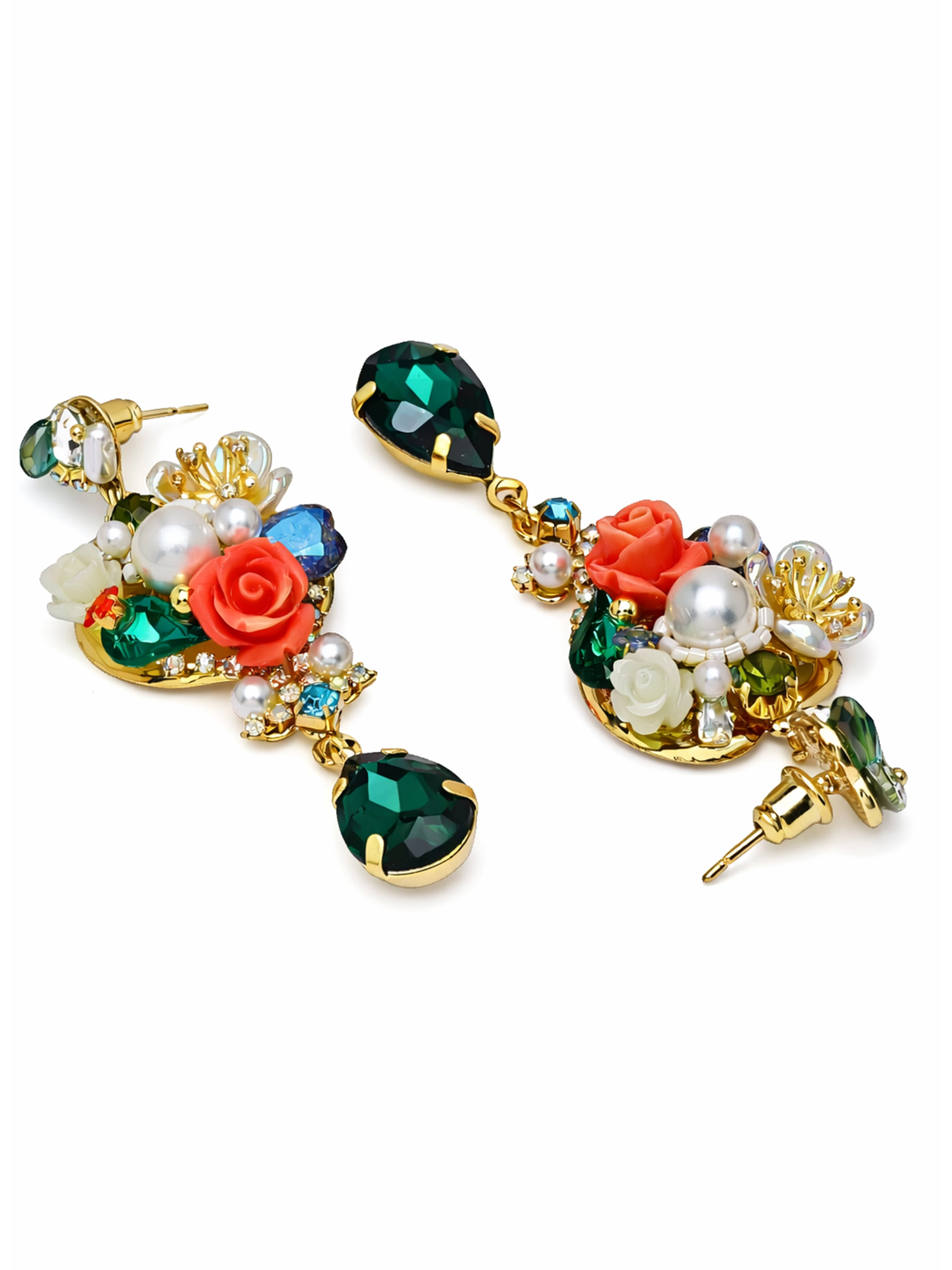 AGP PARIS Womens Romantic Garden Charm Drop Earrings
