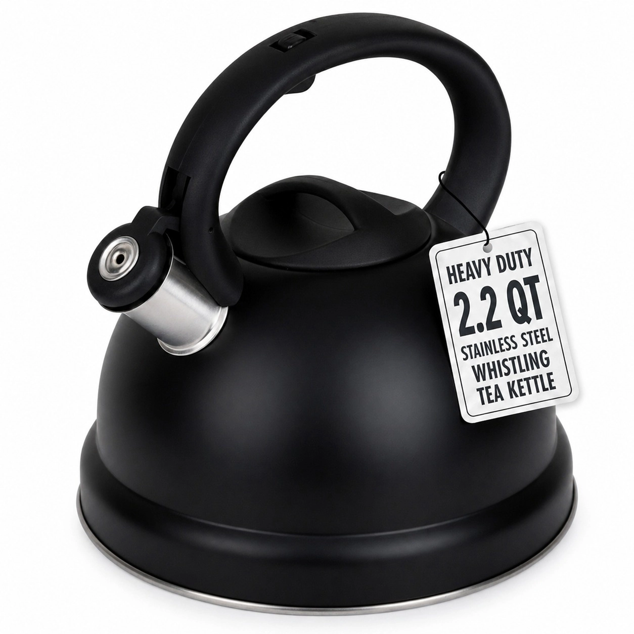 Luminuxe Whistling Tea Kettle, 2.2qt Stainless Steel Stove Top Kettle with Cool-Touch Handle, Fast Boil Pot