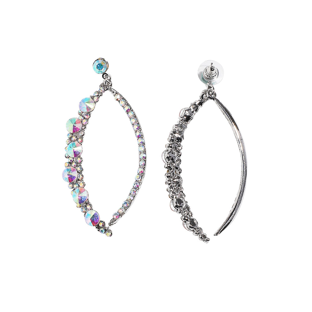 SOHI Women's Rhinestone Crescent Drop Earrings