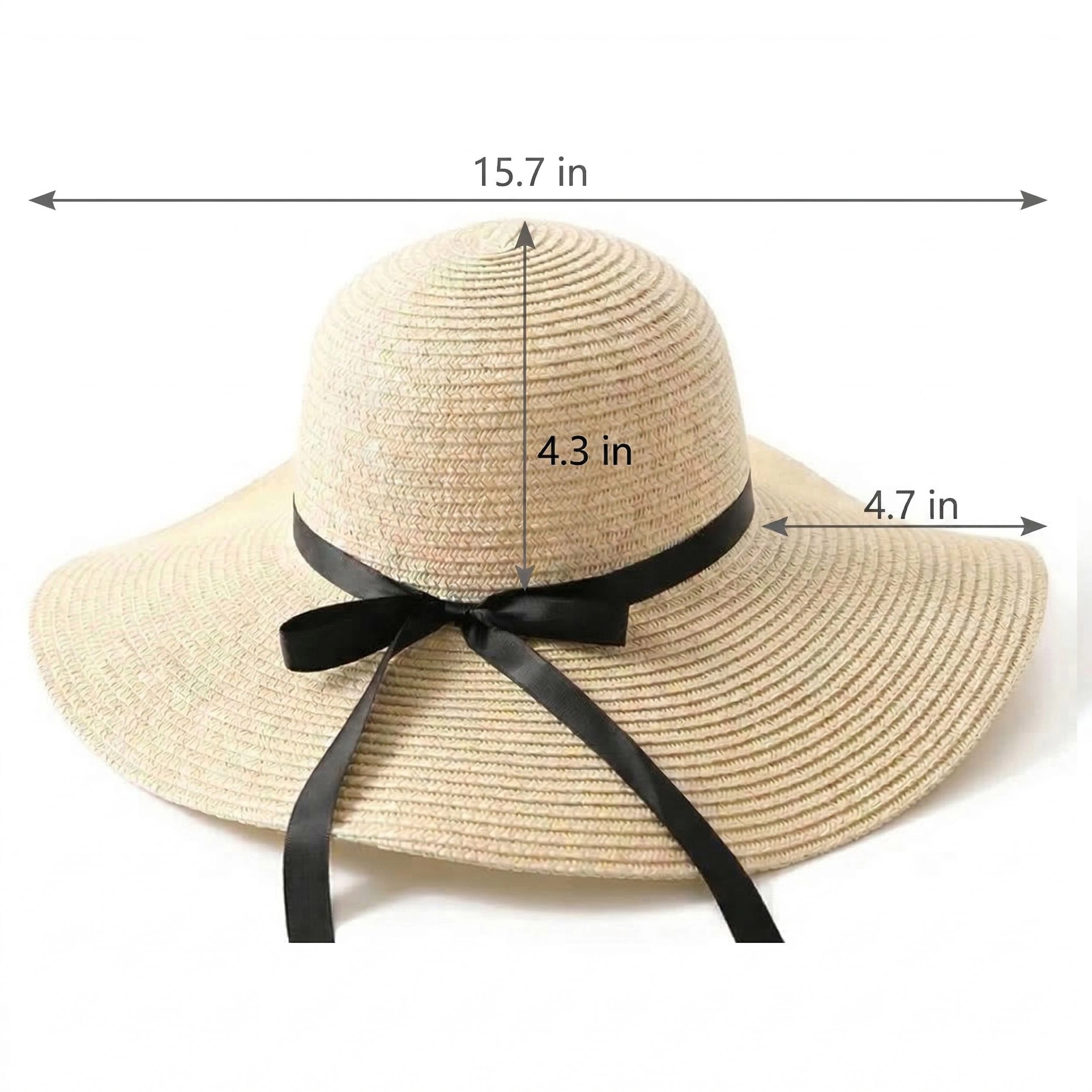 Anna-Kaci Women's Wide Brim Straw Sun Hat with Bow Ribbon Beach for Women Summer UV Protection Floppy