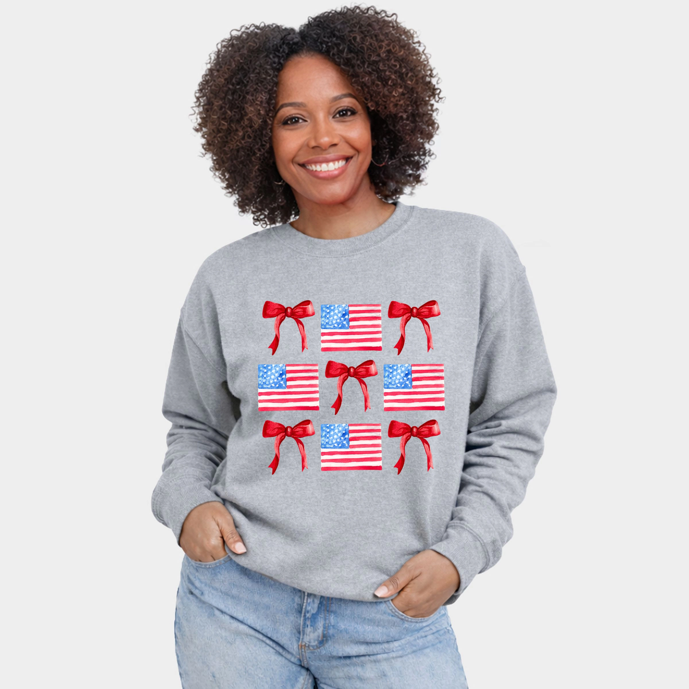 Simply Sage Market - Coquette Flags Chart  Women's Graphic Sweatshirt