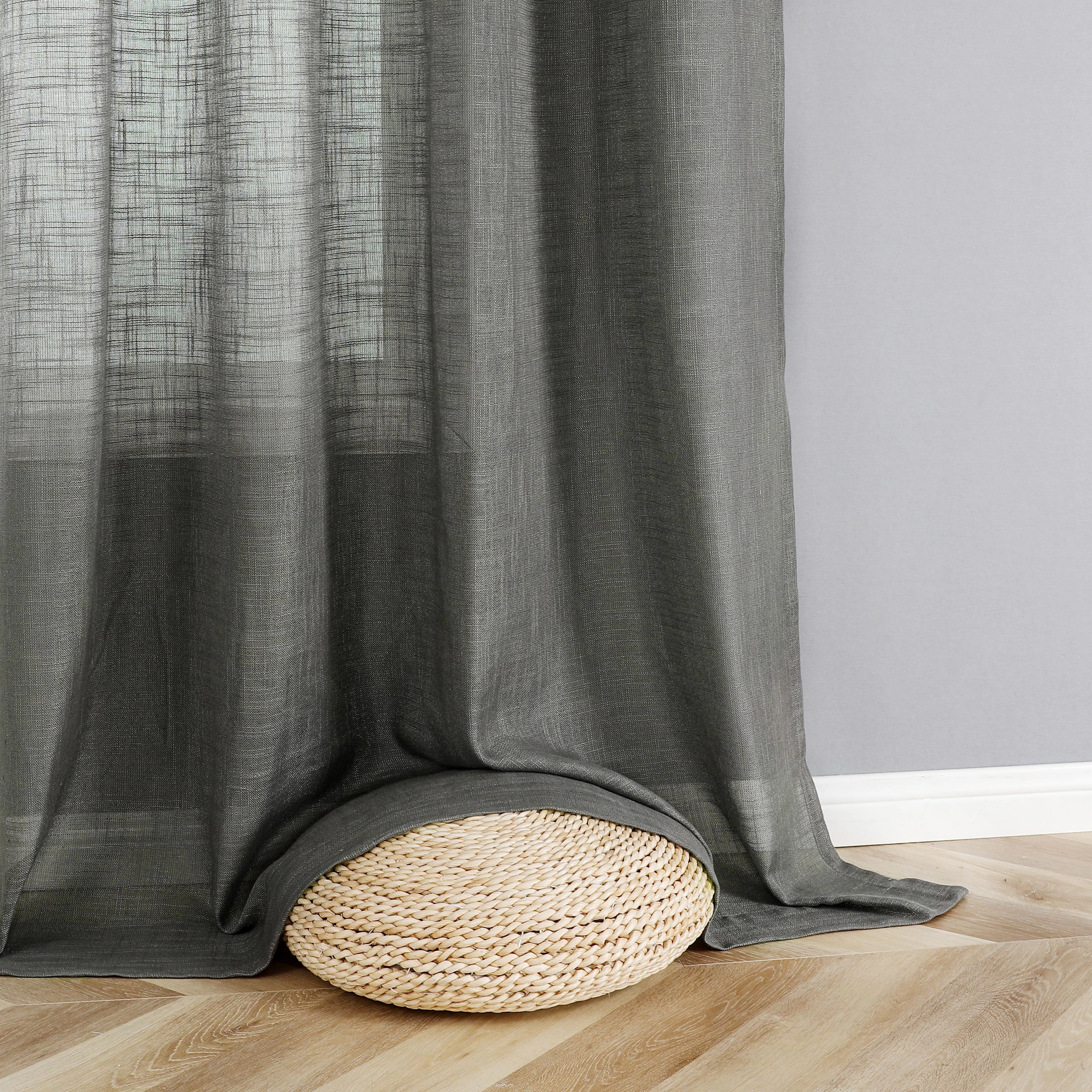 Kate Aurora 2 Pack Lux Thread Premium Woven Grommet Top Sheer Curtain Panels