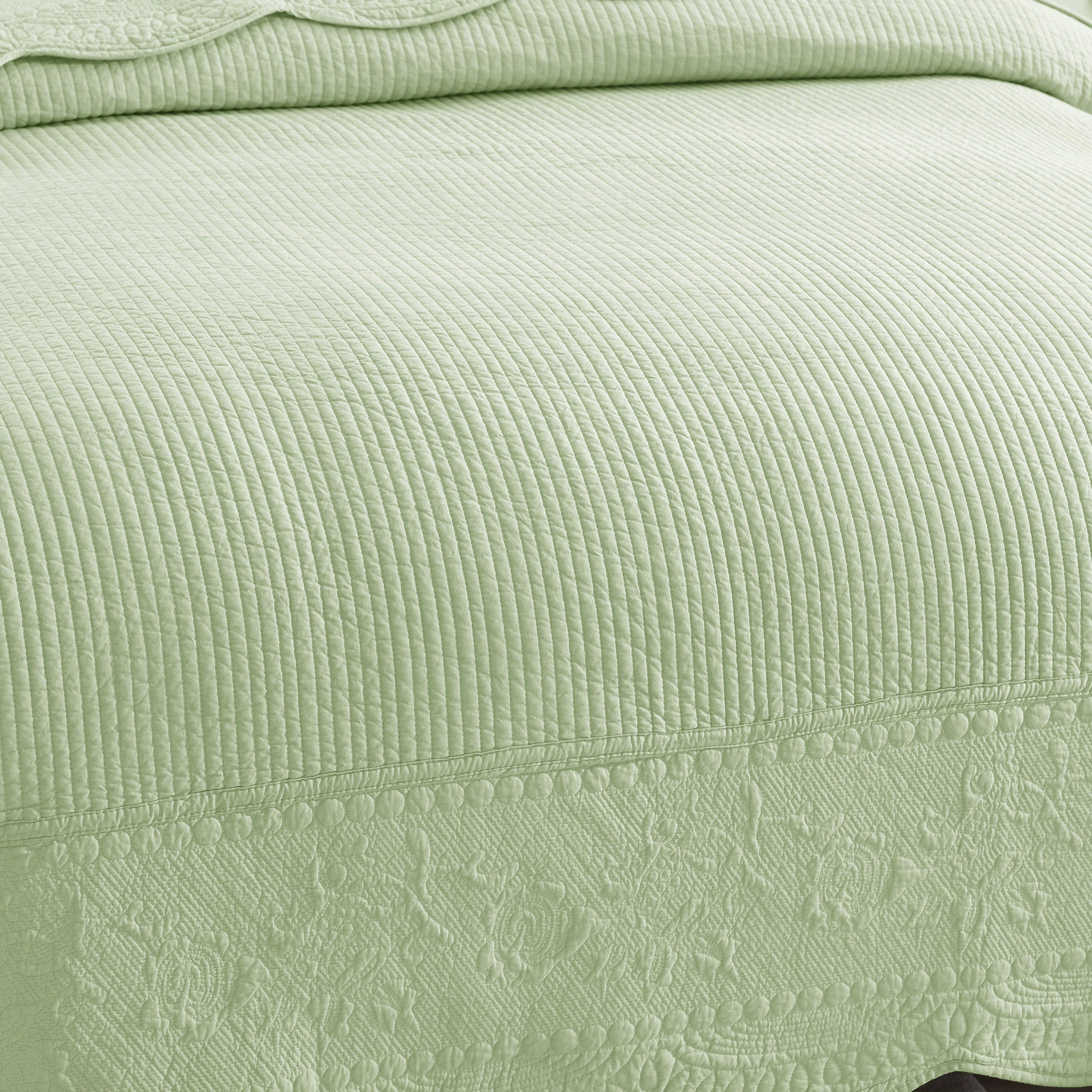 MarCielo 3 Piece 100% Cotton Oversize Quilt Bedspread Set, Embroidery Farmhouse Bedding Set