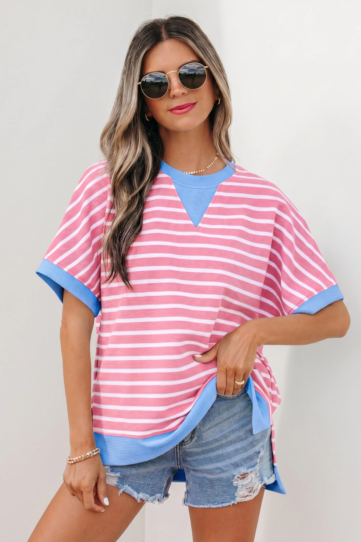 Threaded Pear Kelly Loose Short Sleeve Top