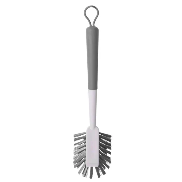 OU Multipurpose Scrub Brush, Heavy Duty Cleaning Brush for Bathroom & Kitchen Nonslip Soft Grip Handle Built-In Scraper