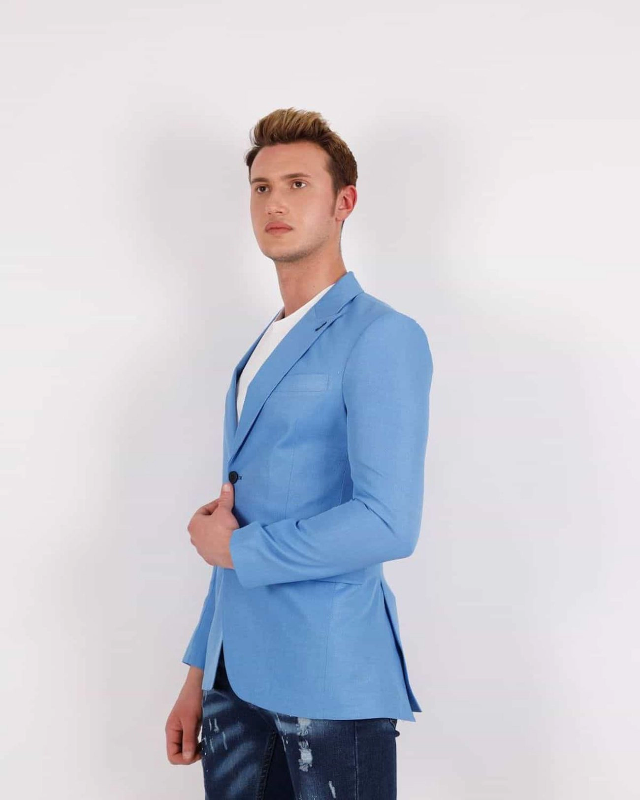 Elie Balleh Men's Slim Fit Solid Sports Coat Jacket