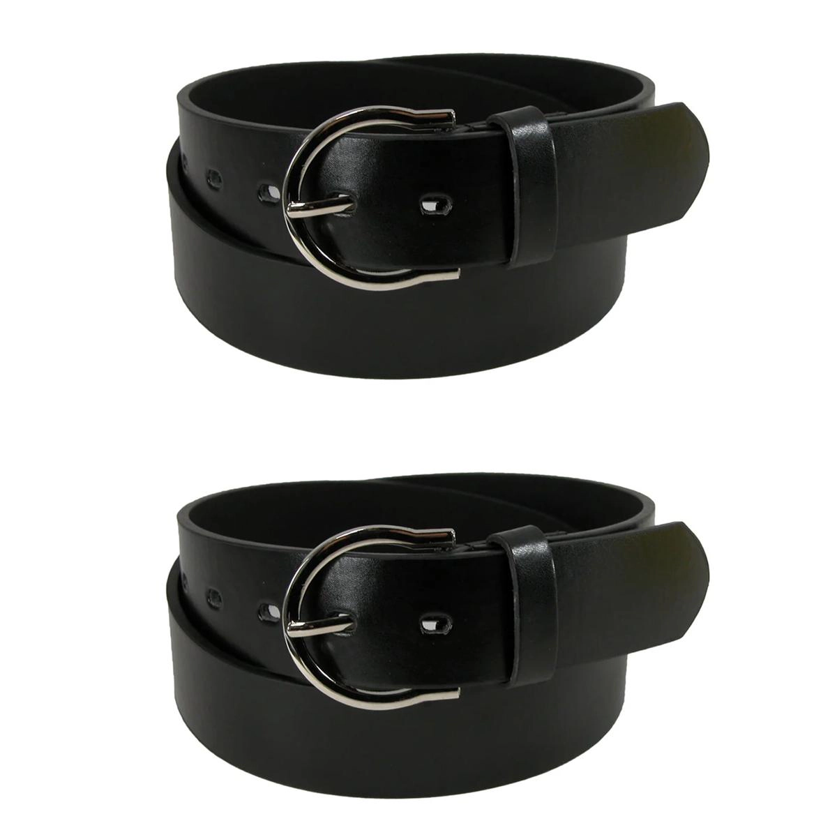 CTM Womens 1 3/8 Inch Wide Basic Bridle Belt Twin Pack