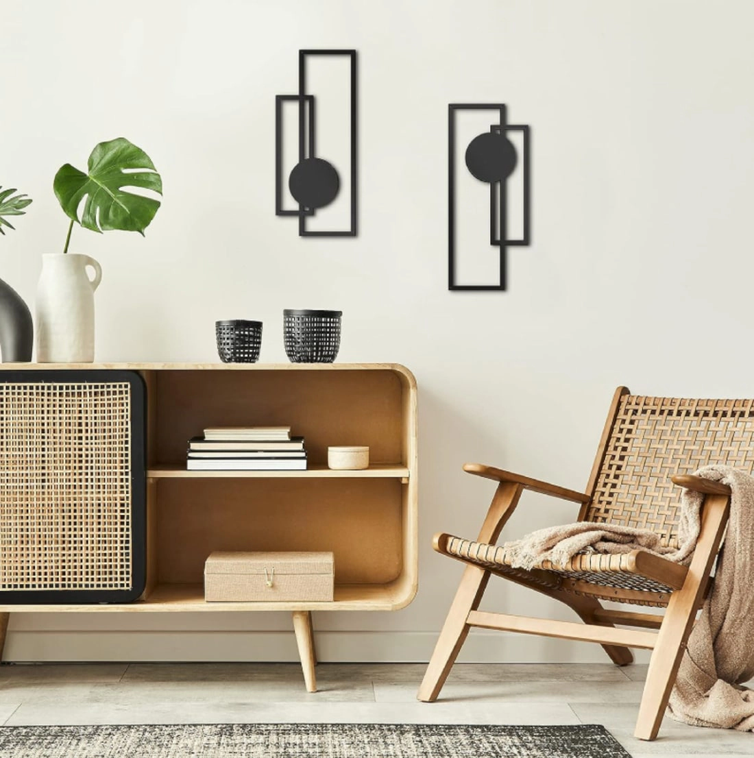 Living Hubss Vertical Geometric Minimalist Wall Art