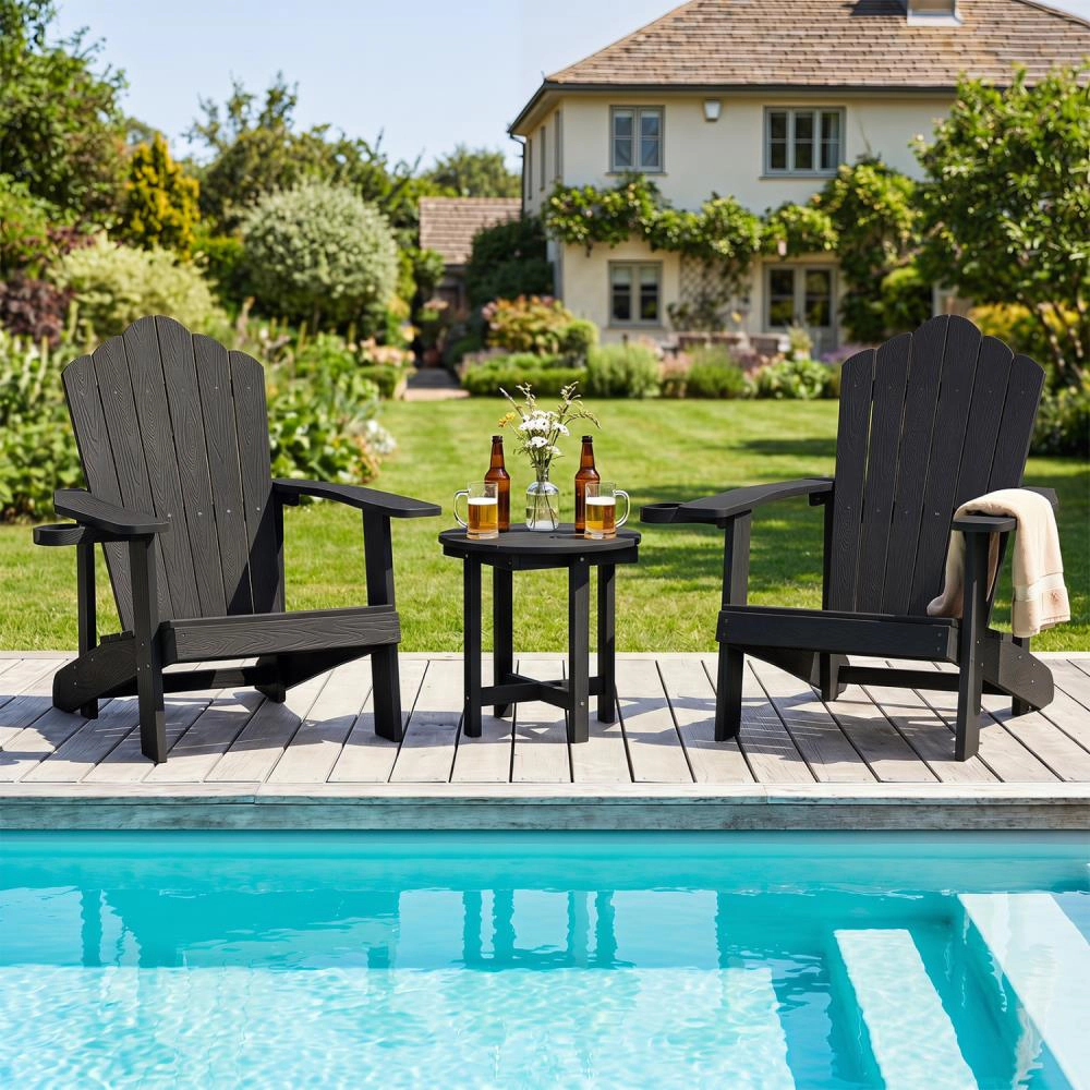 Hivvago Hips Adirondack Side Table With Weather-Resistant And Waterproof Top