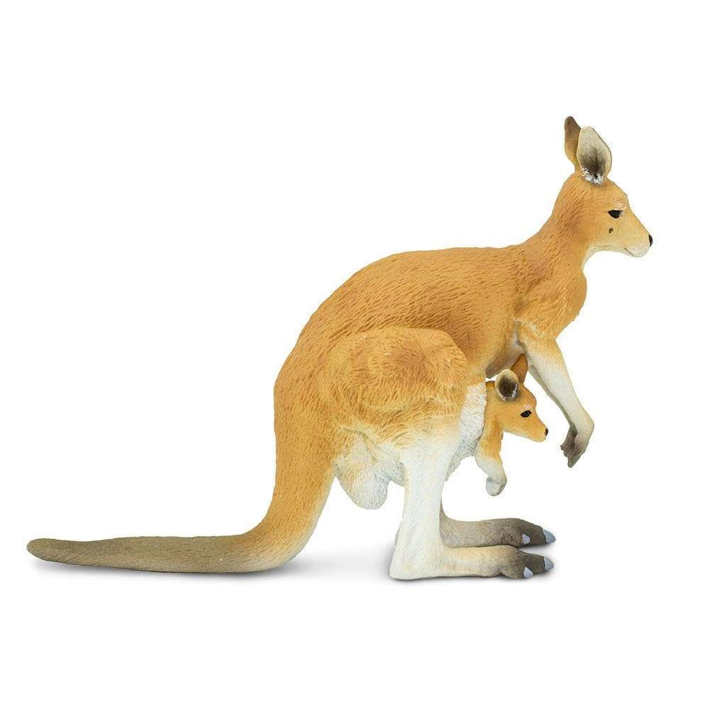 Safari Ltd. - Kangaroo with Joey Kids Toy Figure