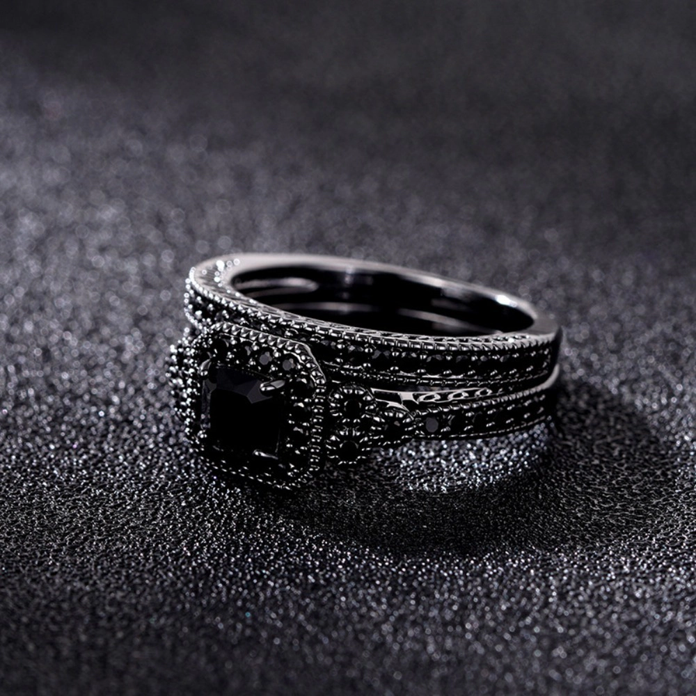 Fashion 2Pcs Set of Rings for Women Double Layer Stackable Jewelry