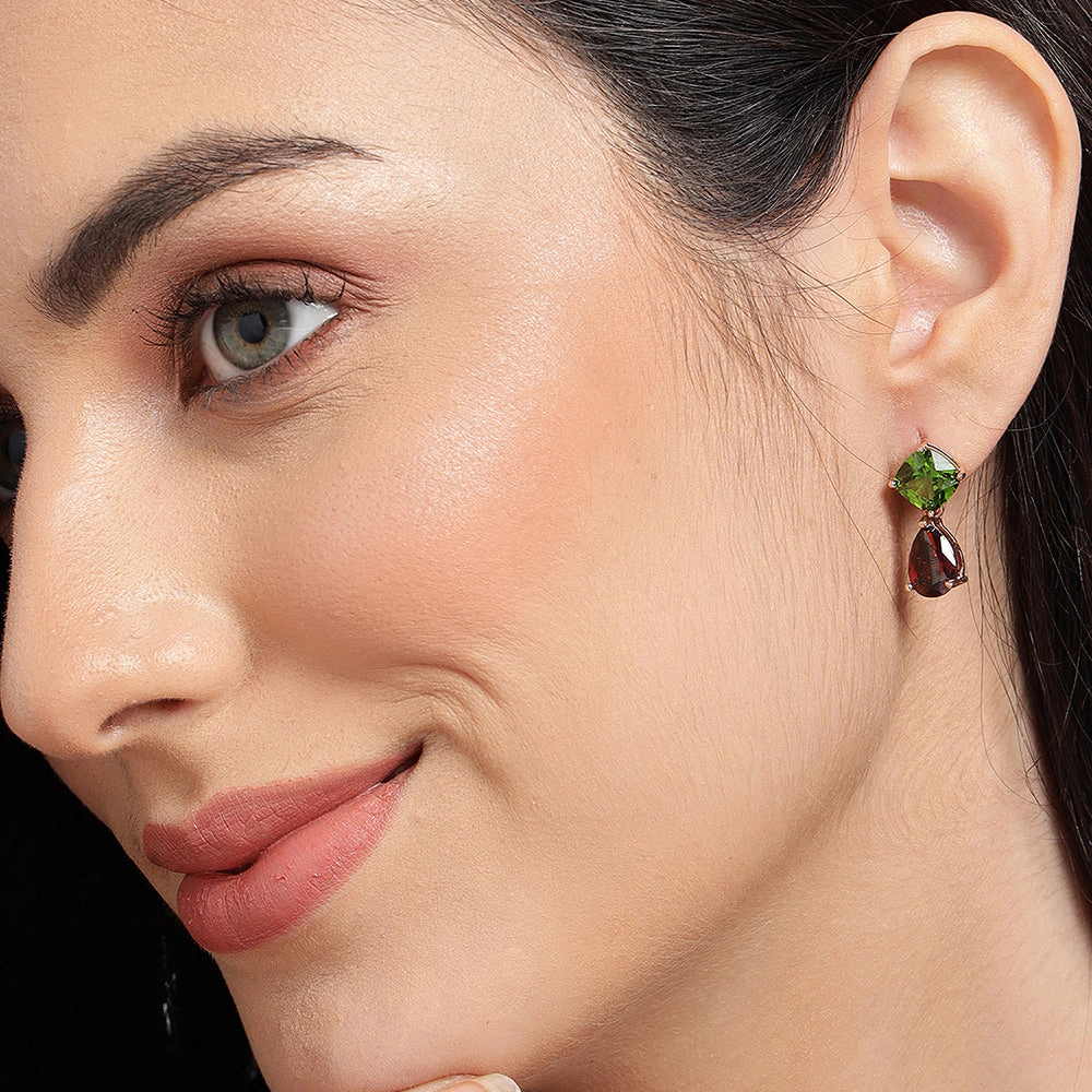 SOHI Women's Crystal-Hue Drop Earrings