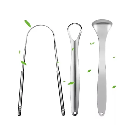 Kitcheniva 3 Pcs Stainless Steel Tongue Scraper With Storage Box Set