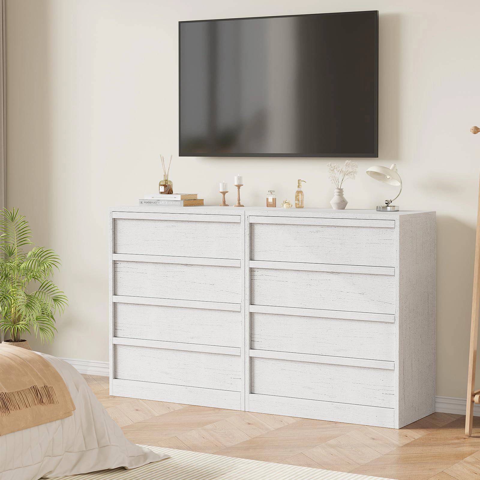 4 Drawer Tall Dresser Nightstand, Modern Small Chest with Storage for Bedroom, Nursery or Entryway