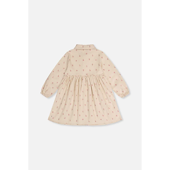 Deux par Deux Girls Floral Print Corduroy Shirt Dress