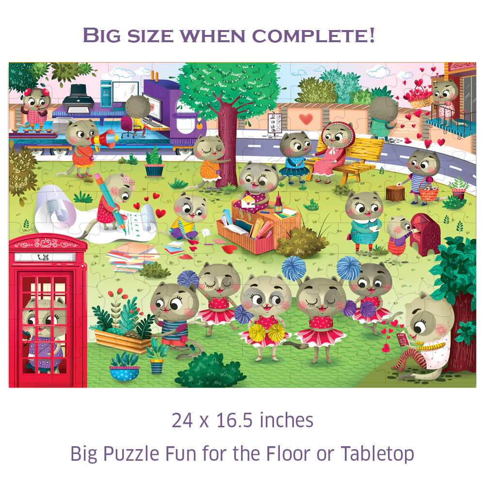 Chalk & Chuckles Caring Cats Chattychoo Activity Puzzle -100 pieces