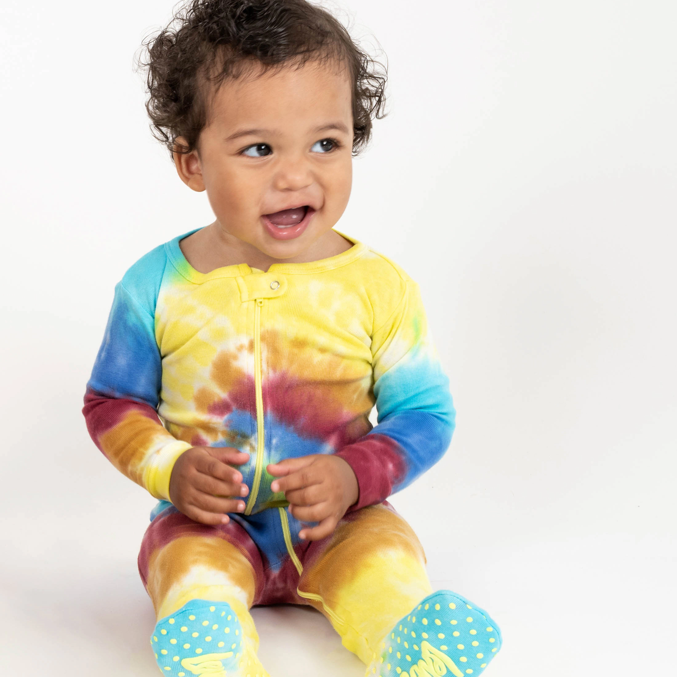Leveret Toddler Tie Dye Swirl Cotton Footed Pajamas