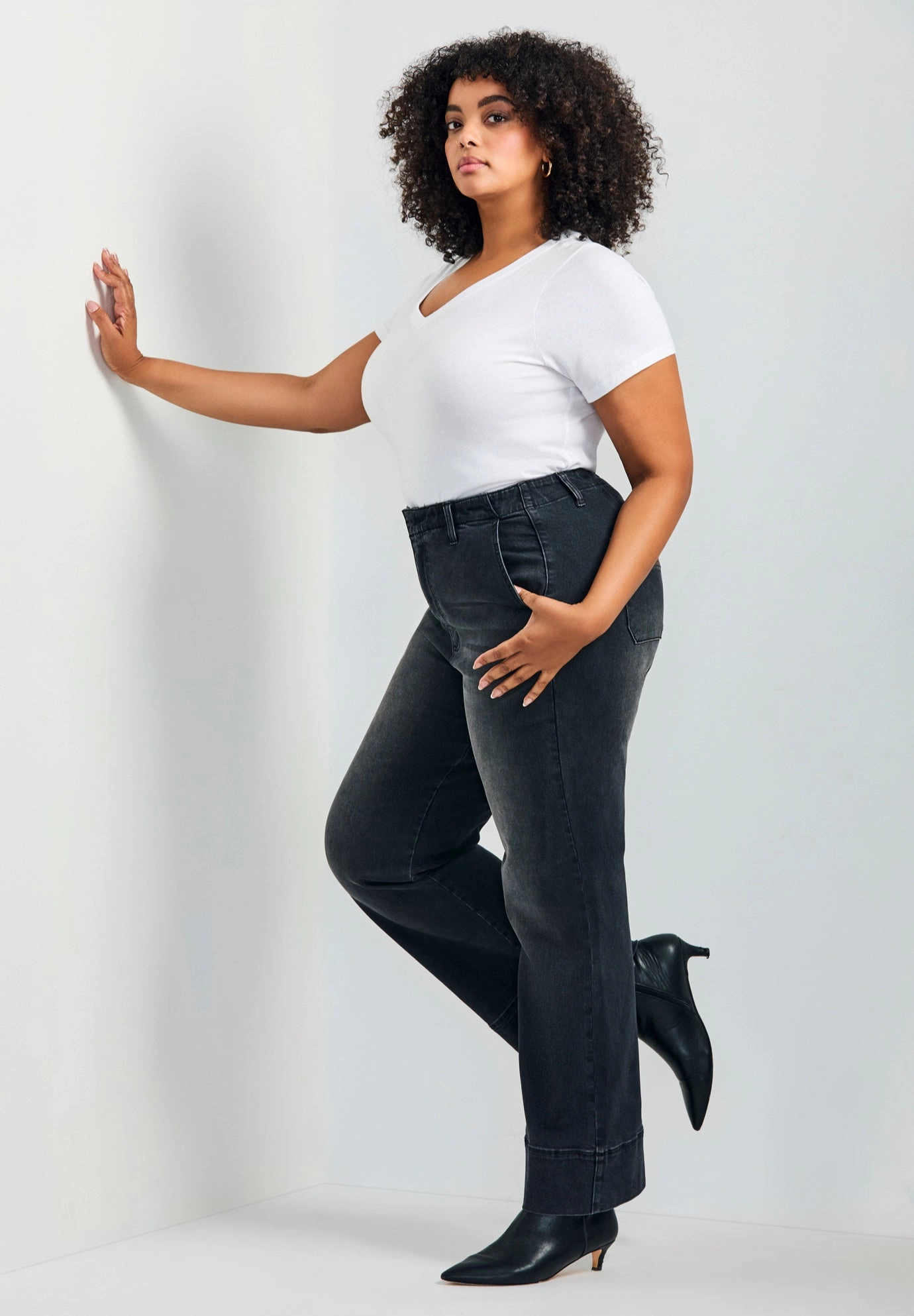 Avenue Women's Plus Kira Wide Leg Jean