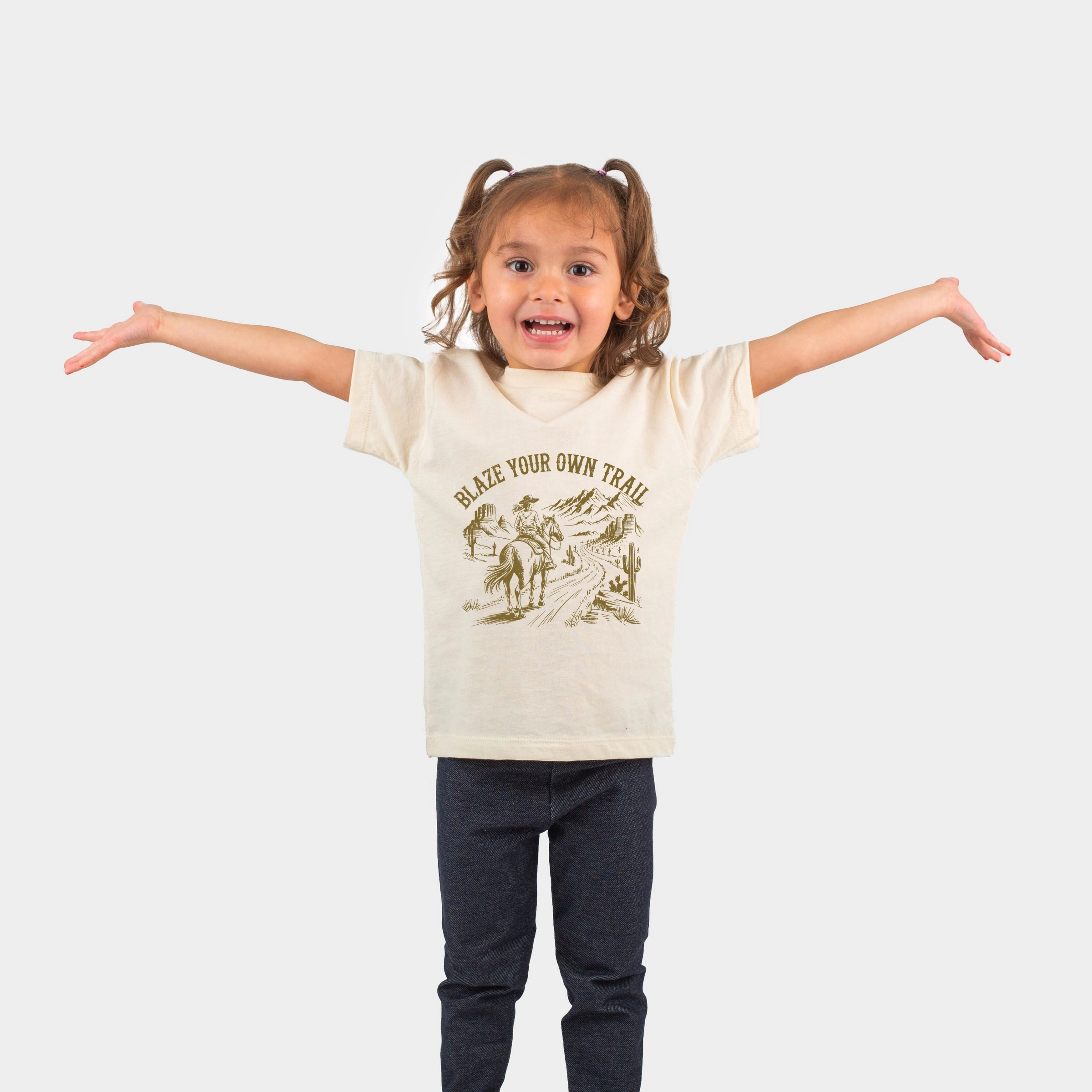 The Juniper Shop - Blaze Your Own Trail Cowgirl Toddler Short Sleeve Graphic T-Shirt