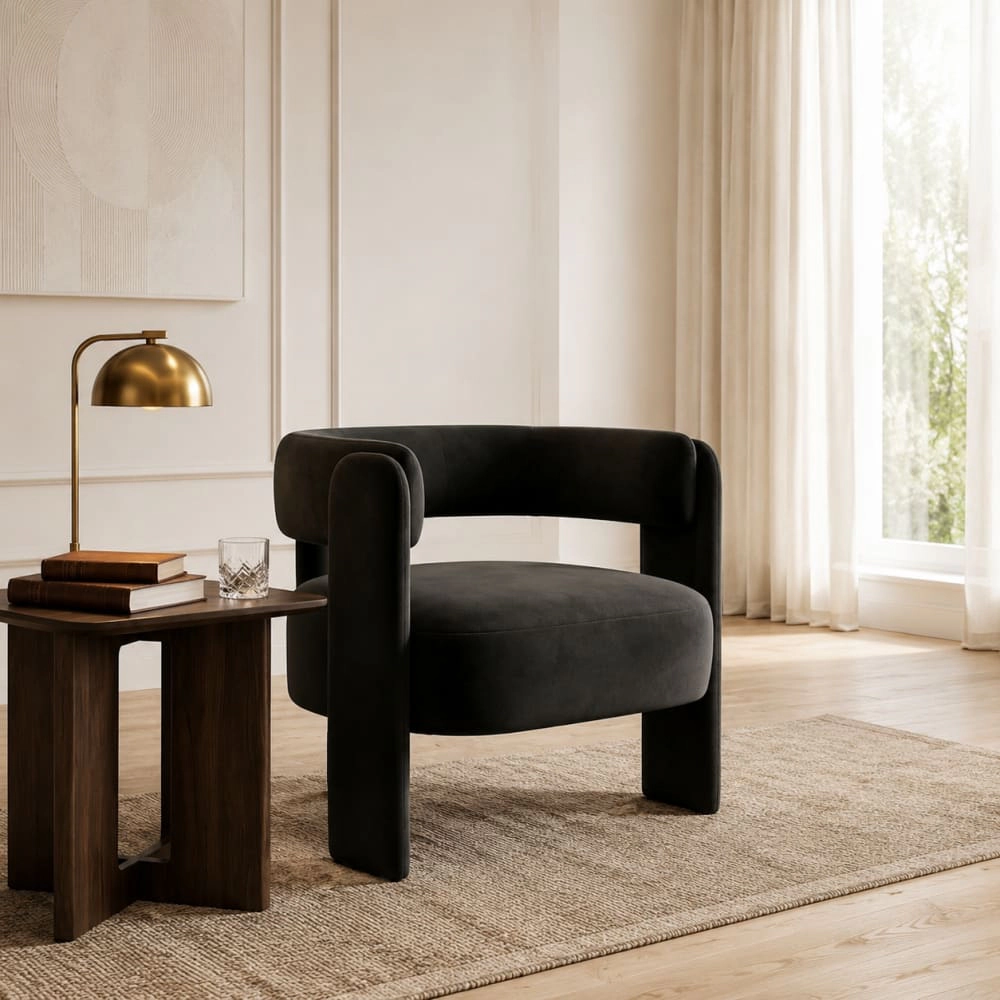 GOODSILO Modern Upholstered Accent Chair Solid Frame