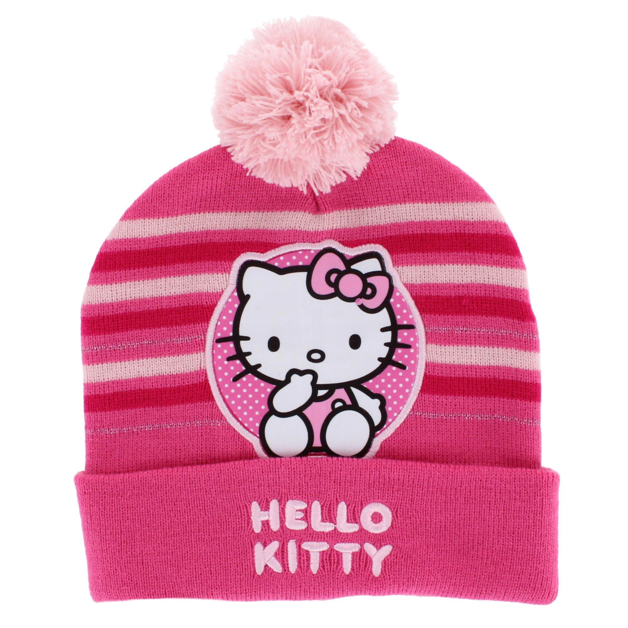 Textiel Trade Girl's Sanrio Hello Kitty Striped Winter Beanie Hat