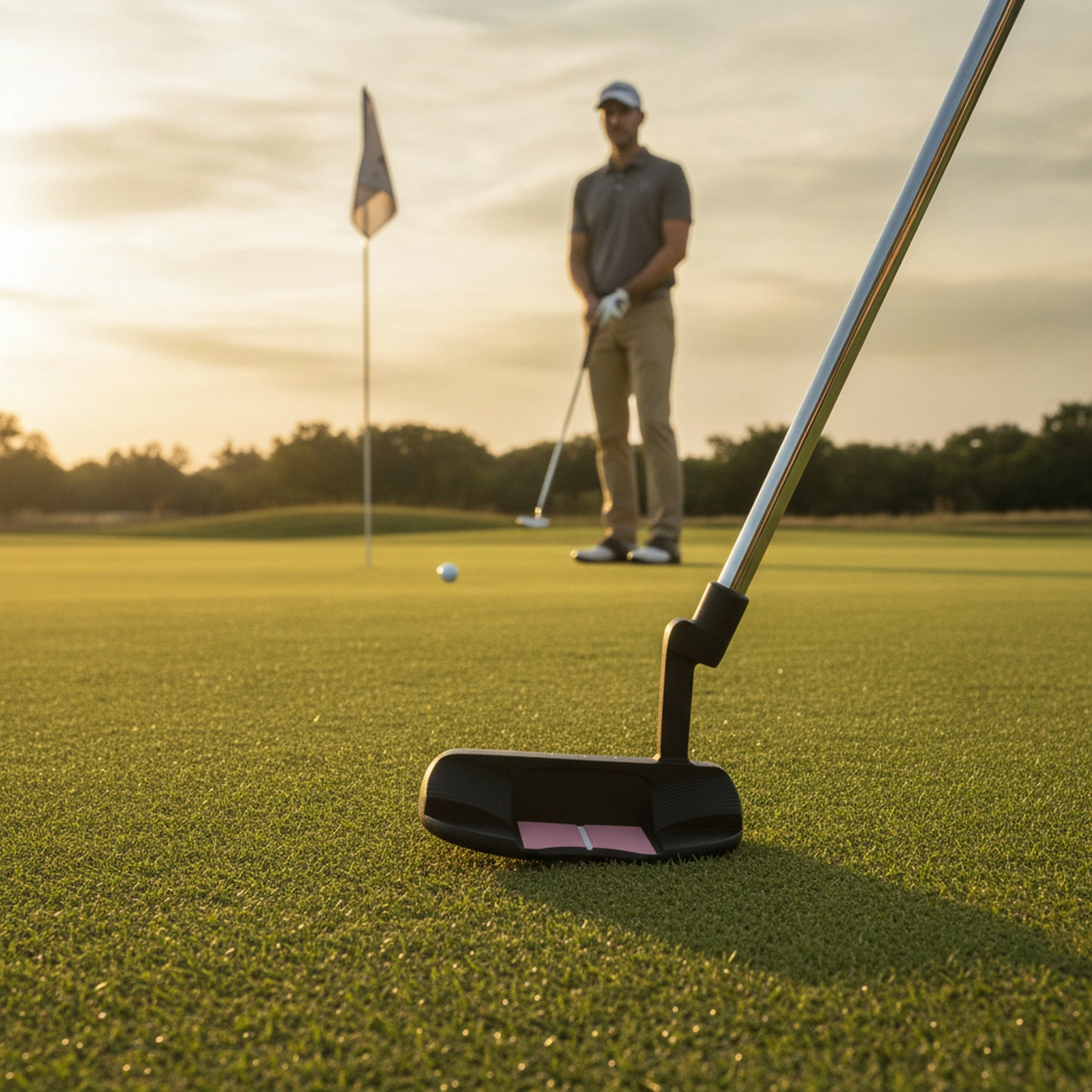 30-in Junior Mallet Putter for Kids Ages 11-14 Zinc Alloy Head Alignment Aid Steel Shaft Right Handed Pink