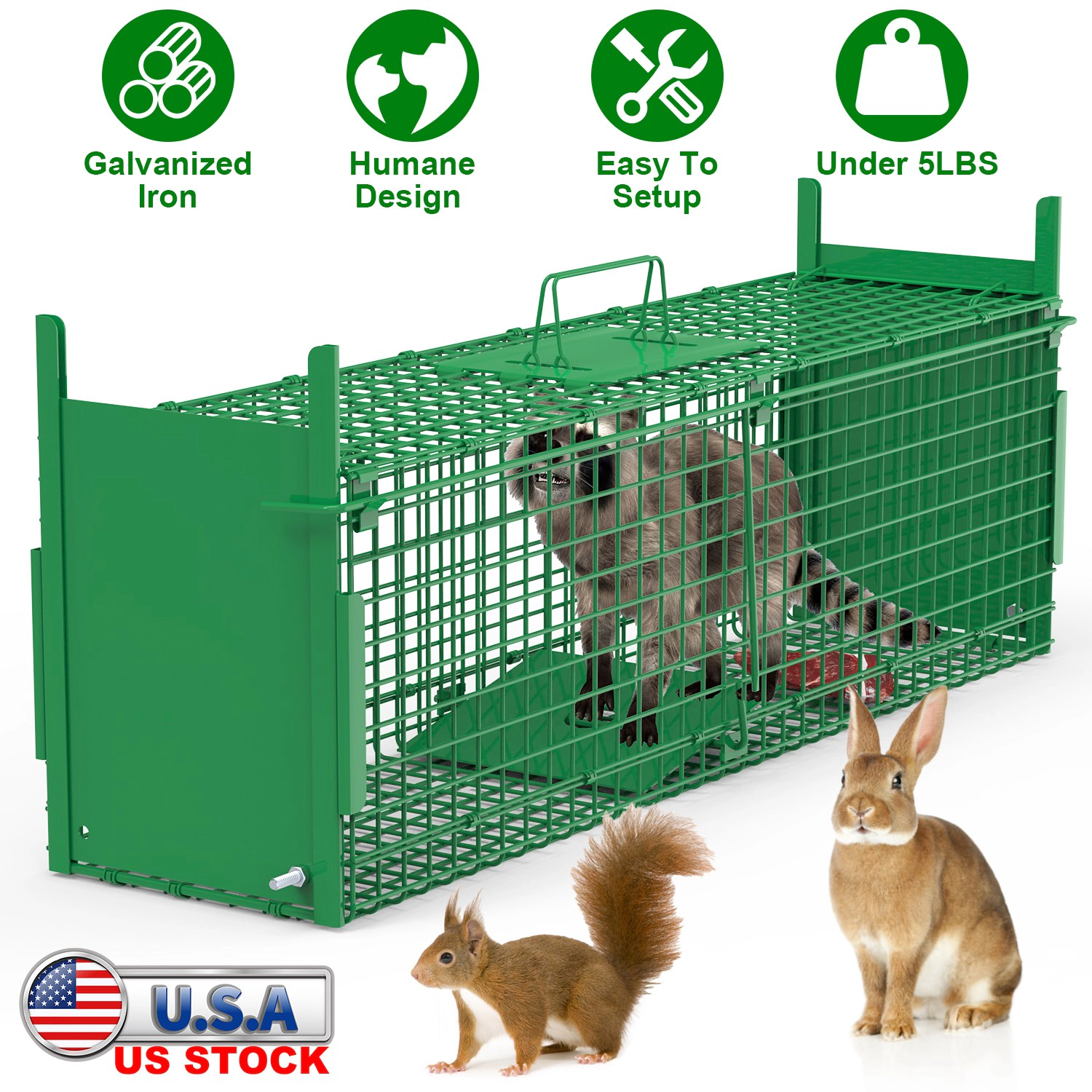 GBruno 40-Inch 2-Door Live Animal Trap Cage