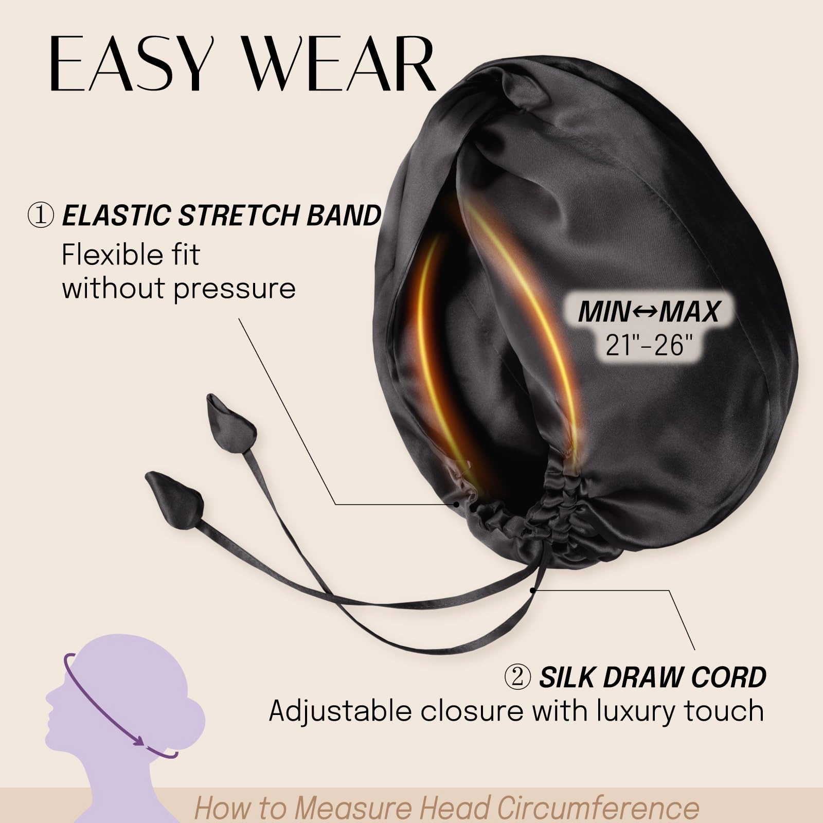 PIGFDK Silk Hair Bonnet For Sleeping Women  Mulberry Anti-frizz