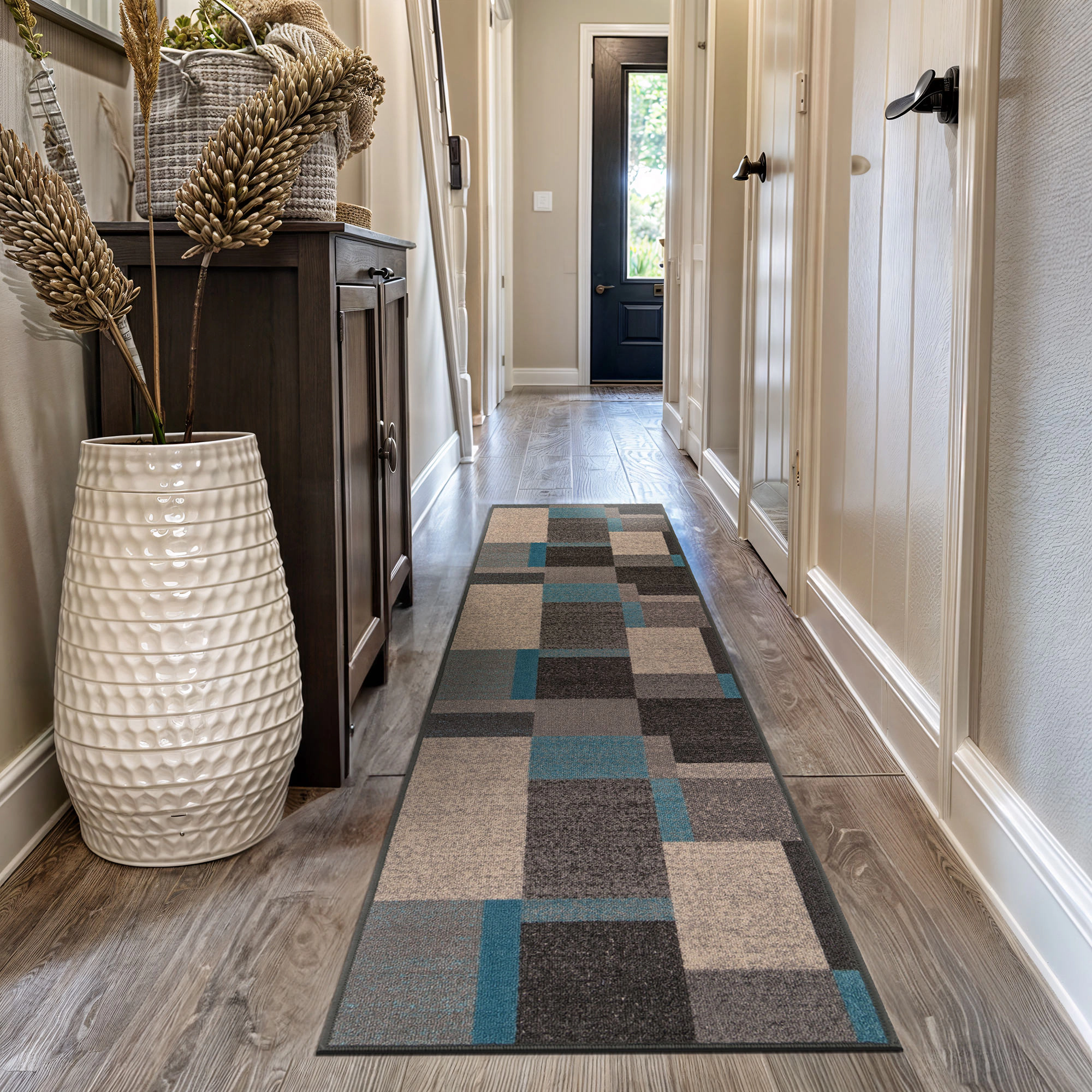 World Rug Gallery Classic Solid Border Power Loomed Indoor Area Rug